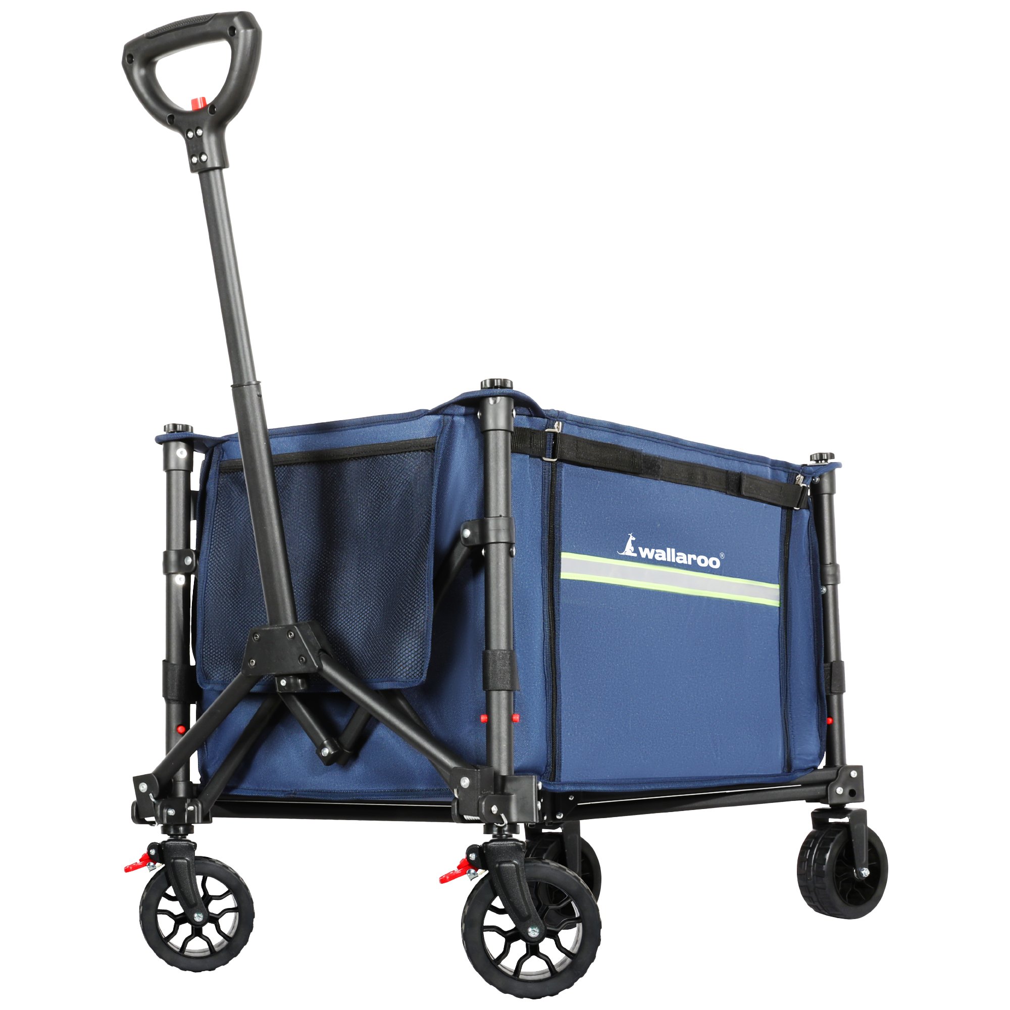 V240-TLY-HSC-035-BU-202502261405-00 Wallaroo Collapsible 120L Blue Camping Trolley Steel Picnic Shopping Cart - Image 1