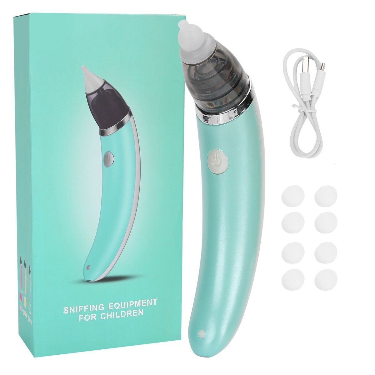 V255-XBQ001-G-52187-00 Baby Nasal Aspirator Electric Safe Hygienic Nose Cleaner Snot Sucker For baby (Green) - Image 1