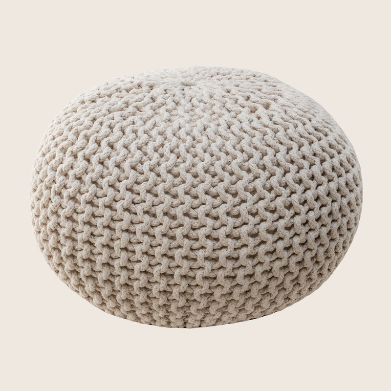 V262-CI-STK-011N-s-l1600-4-00 Braided Ottoman Pouffe Footstool Hand Knitted (Natural) - Image 1