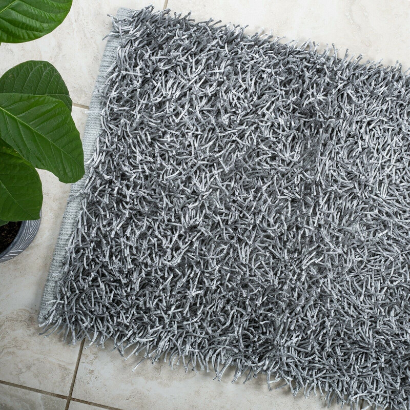 V262-CI_19_-3488S-s-l1600-9-00 Luxury High Pile Soft Non Slip Bathmat 50 x 80cm (Silver) - Image 1