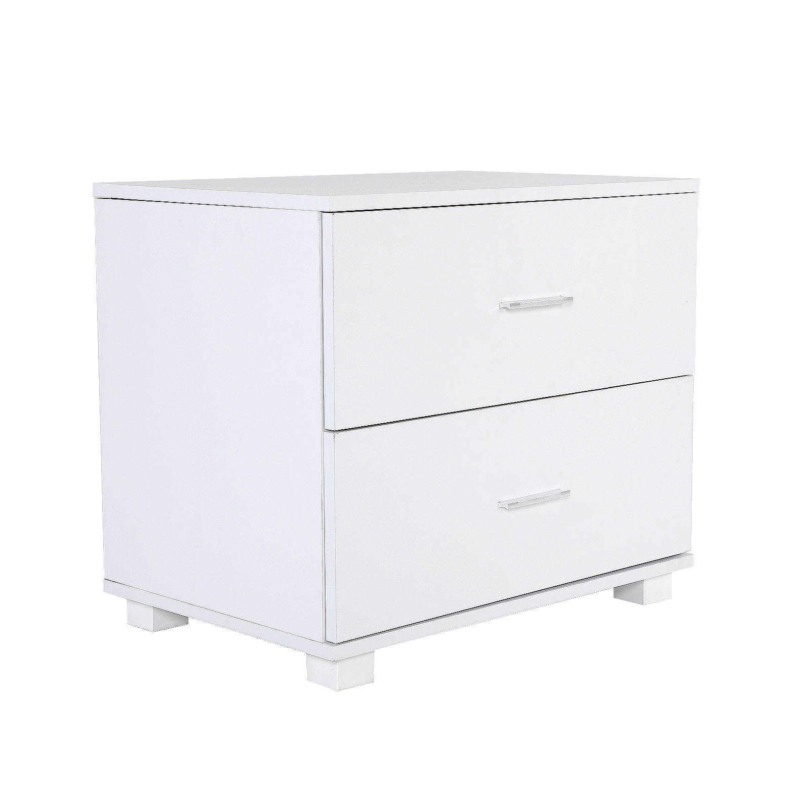 V274-FT-BEDT-2DD08-WH-167698-00 Bedside Table Side Storage Cabinet Nightstand Bedroom 2 Drawer Legs ETTA WHITE - Image 1