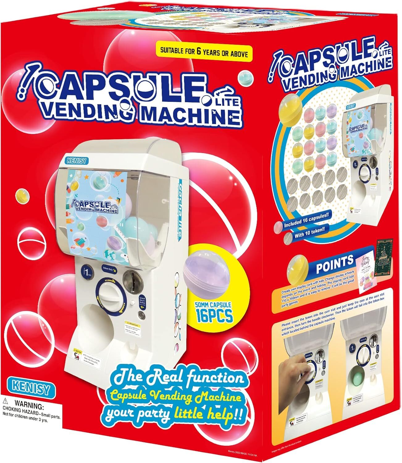 V274-TOY-KN-F-MDGACHAL-208852-00 Gachapon Capsule Toy Vending Machine Lite Mini Collectible Gacha Dispenser Stackable WHITE - Image 1