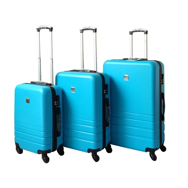 V278-67351-LUG-3SET-AQUA-NE-70634-00 YES4HOMES ABS Luggage Suitcase Set 3 Code Lock Travel Carry Bag Trolley Aqua 50/60/70 - Image 1
