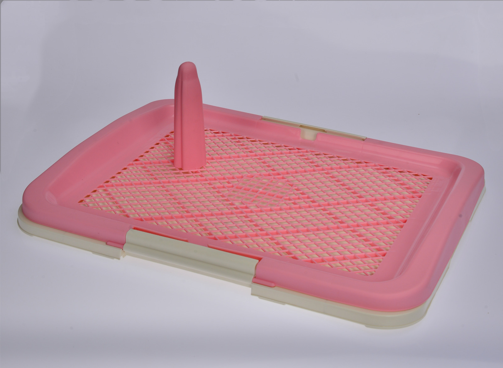 V278-BP159-M-POTTY-POLE-PINK-66024-00 YES4PETS Medium Portable Dog Potty Training Tray Pet Puppy Toilet Trays Loo Pad Mat Pink - Image 1