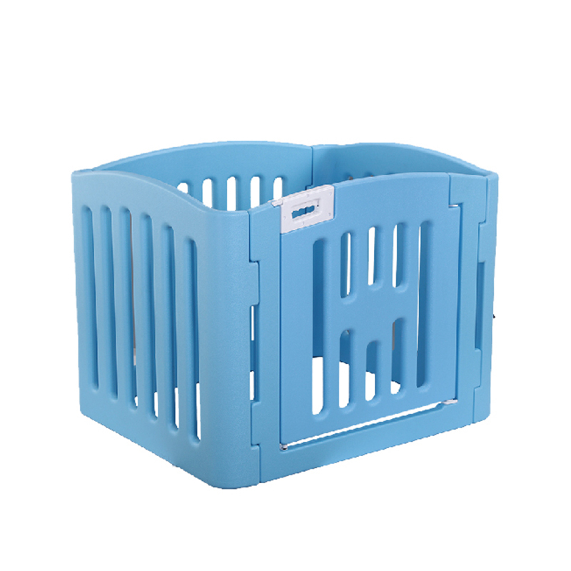 V278-BP229-PEN4PANEL-BLUE-67808-00 YES4PETS 4 Panel Plastic Pet Pen Pet Foldable Fence Dog Fence Enclosure With Gate Blue - Image 1