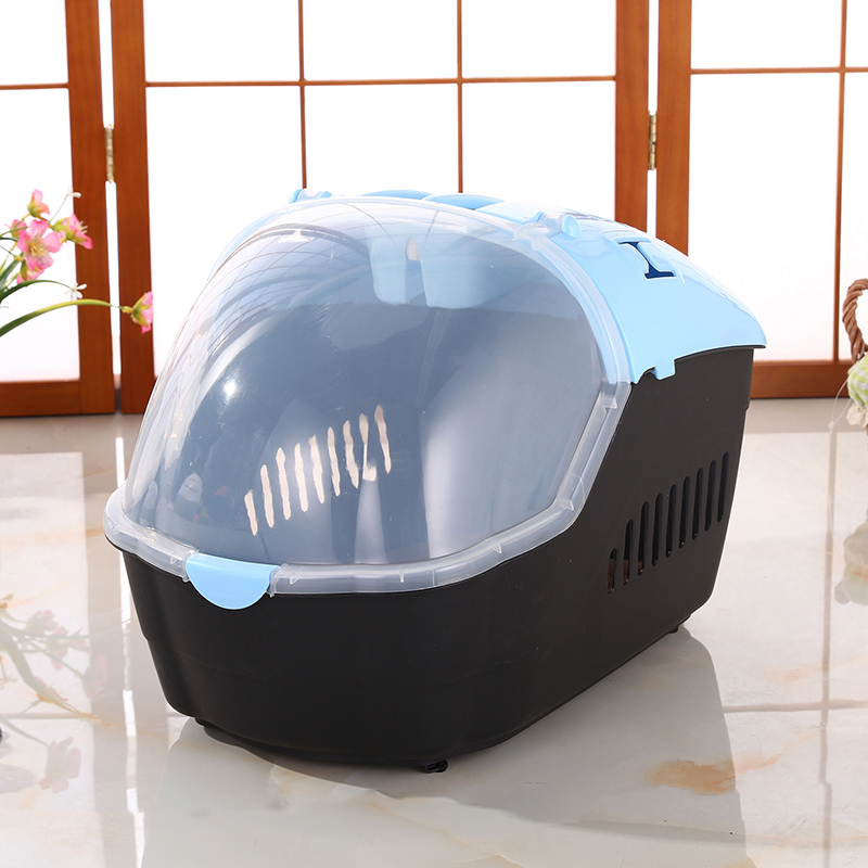 V278-BP239-CARRIER-M-BLUE-67799-00 YES4PETS Medium Portable Travel Dog Cat Crate Pet Carrier Cage Comfort With Mat-Blue - Image 1