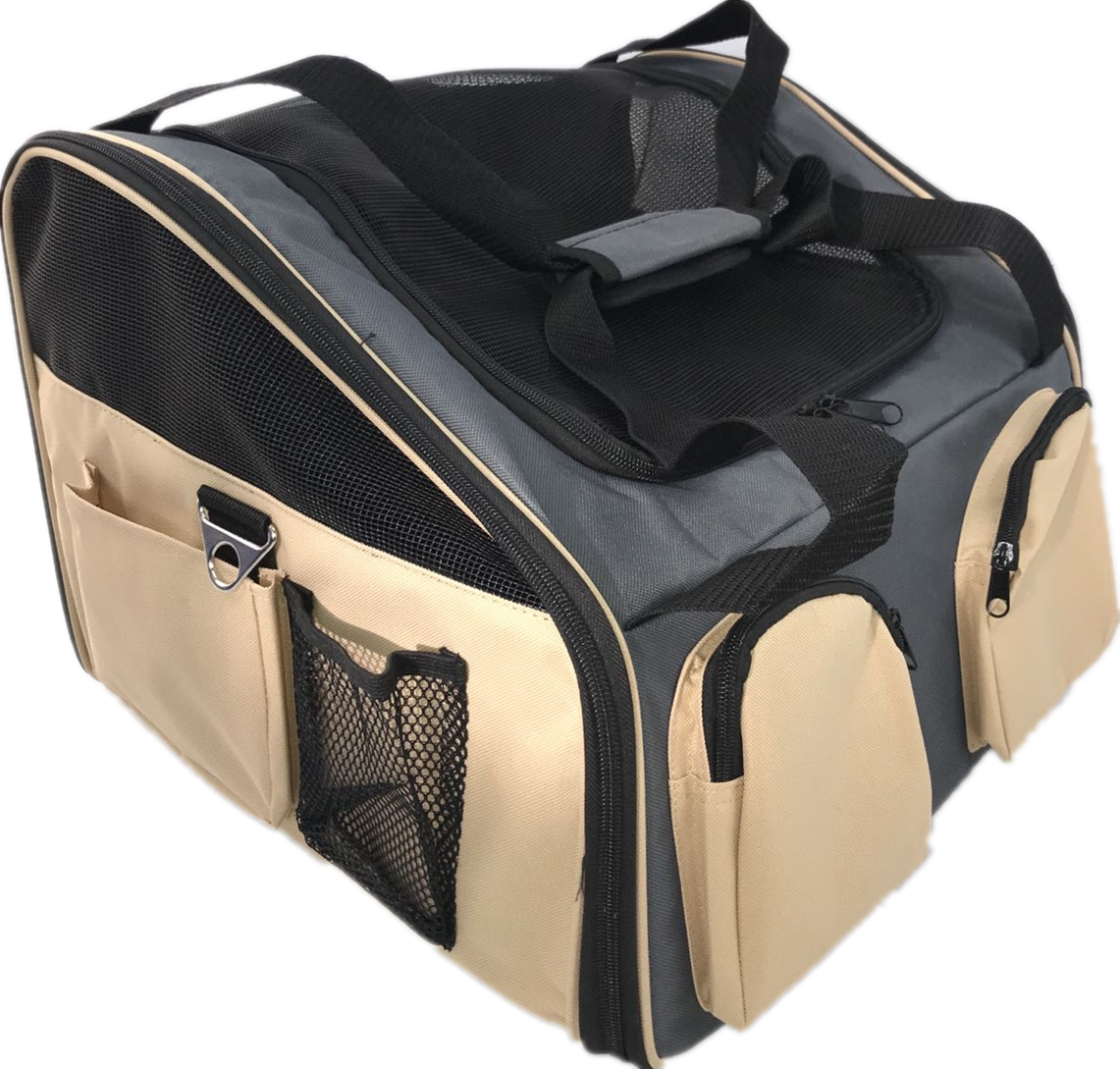 V278-CC423633-85623-00 YES4PETS Pet Carrier Dog Cat Car Booster Seat Portable Soft Cage Travel-Grey - Image 1