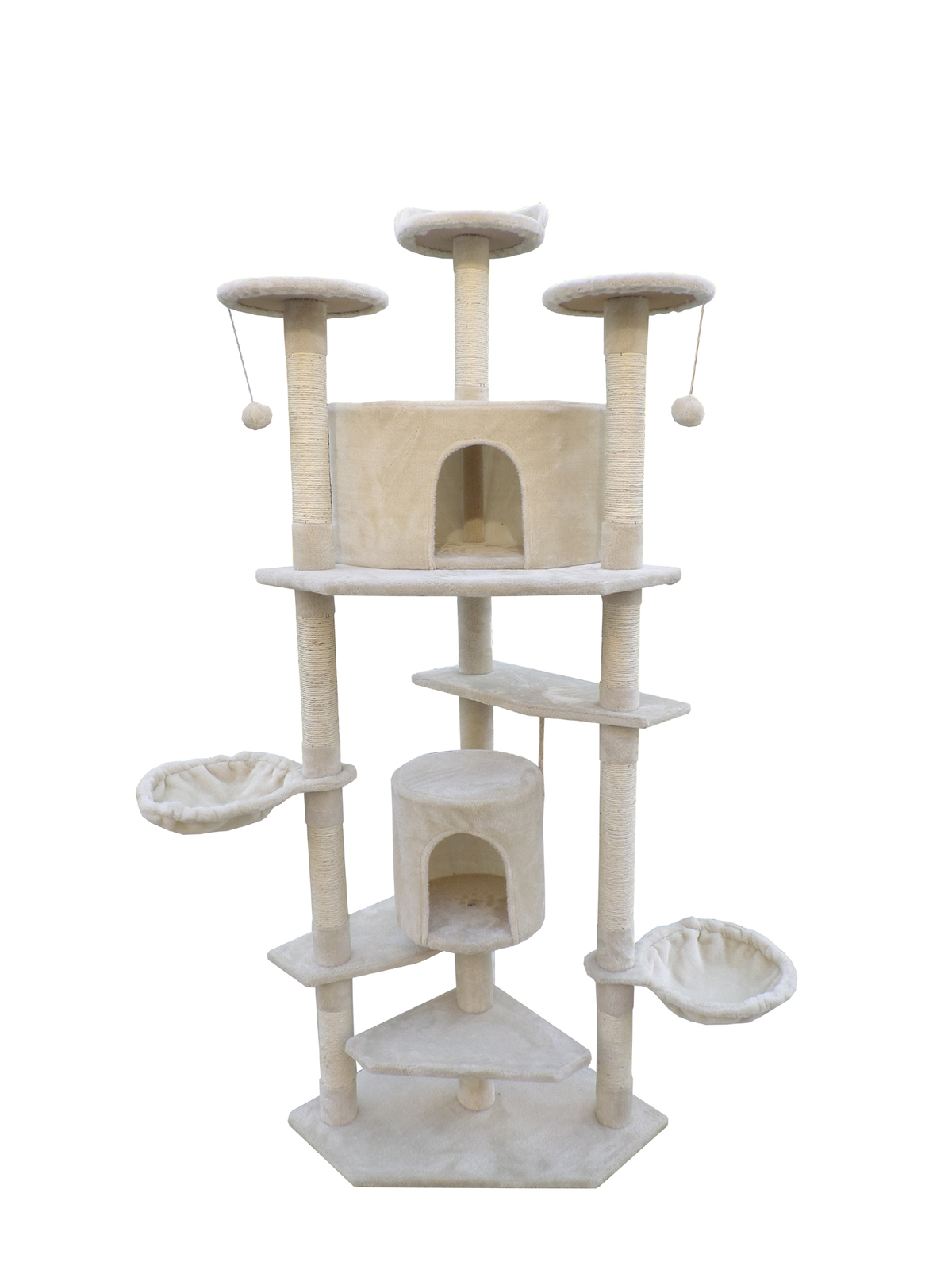 SAMSUNG CAMERA PICTURES YES4PETS 200 cm Cat Scratching Post Tree Scratcher Corner Tower Furniture- Beige - Image 1