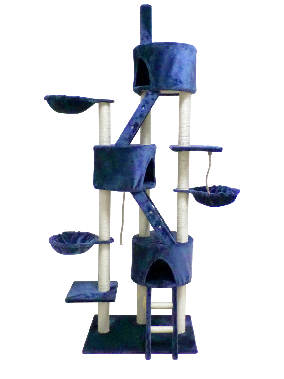 V278-CT244-BLUE-85632-00 YES4PETS 244 cm XL Multi Level Cat Scratching Post Tree Scratcher Pole- Blue - Image 1