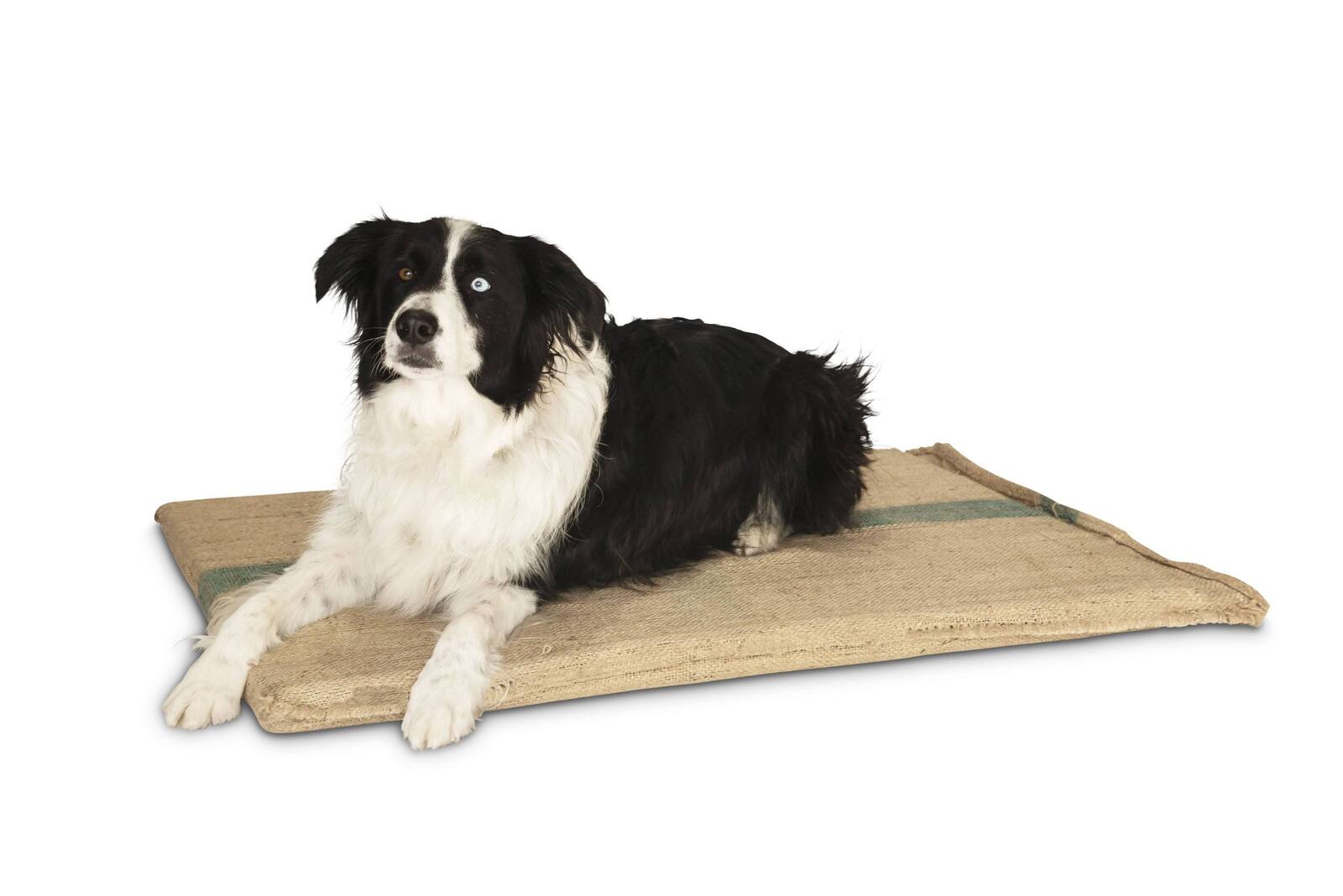 V278-HESSIAN-BED-LARGE-69424-00 Large Hessian Pet Dog Puppy Bed Mat Pad House Kennel Cushion With Foam 100 x 69 cm - Image 1