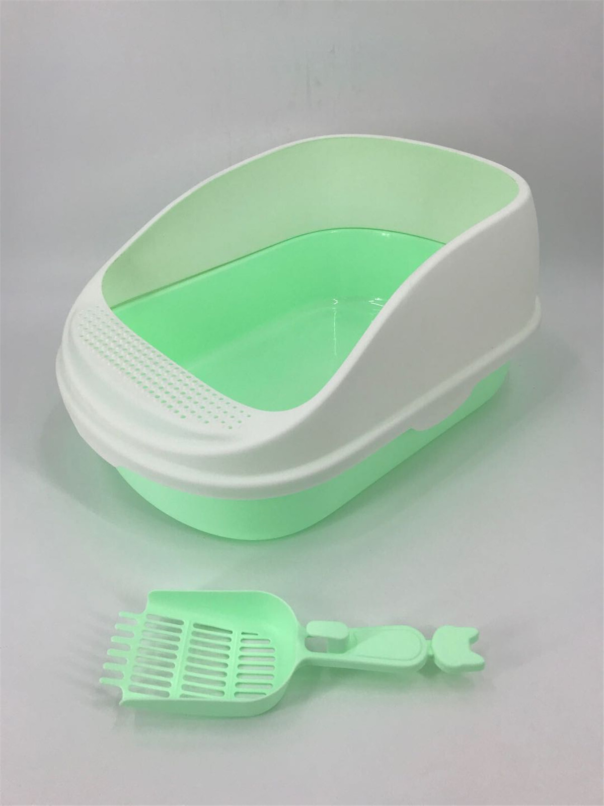 V278-MSP-0003-GREEN-66361-00 YES4PETS Large Portable Cat Toilet Litter Box Tray House with Scoop Green - Image 1