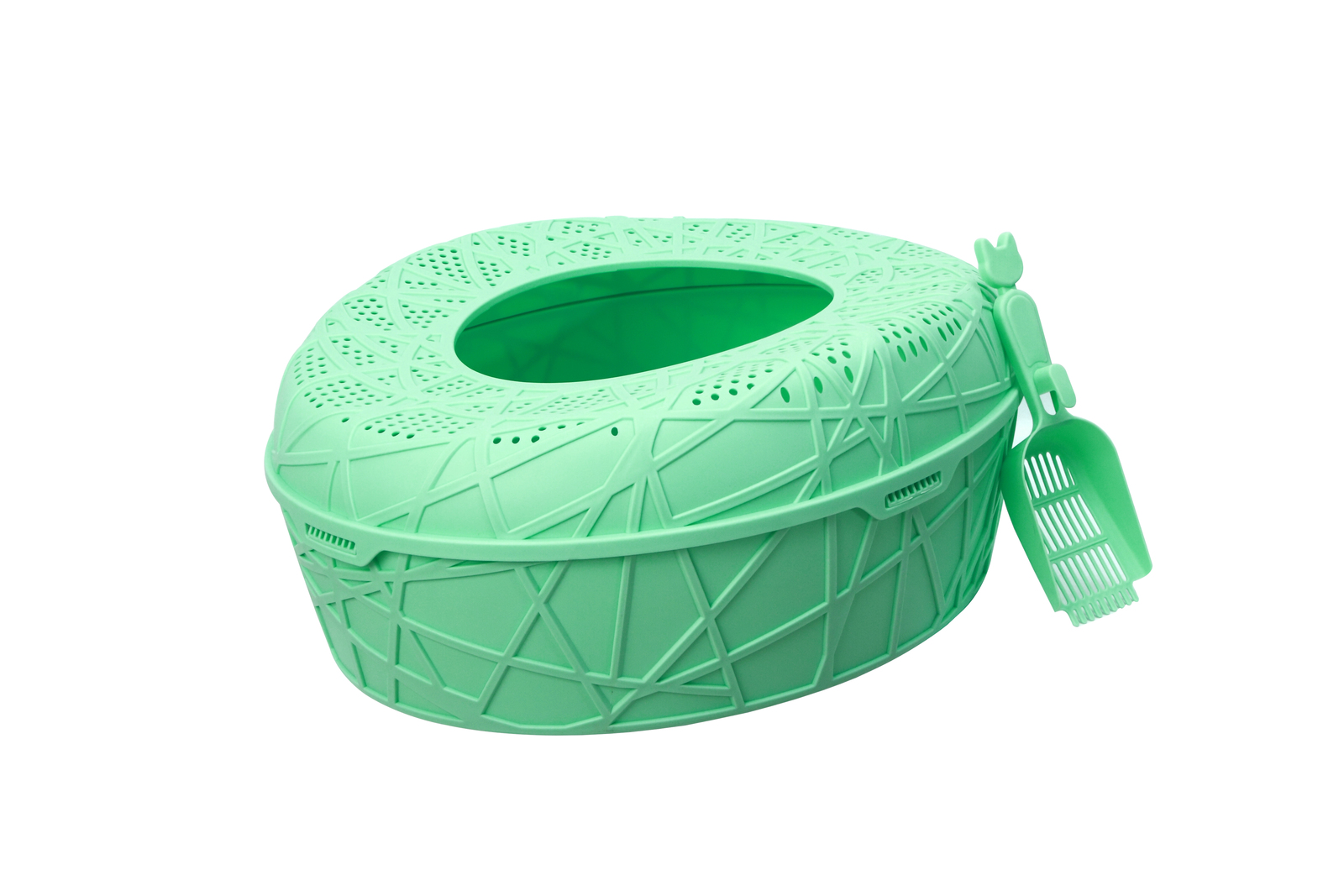 V278-MSP-0005-GREEN-66374-00 YES4PETS XL Portable Cat Toilet Litter Box Tray House with Scoop Green - Image 1