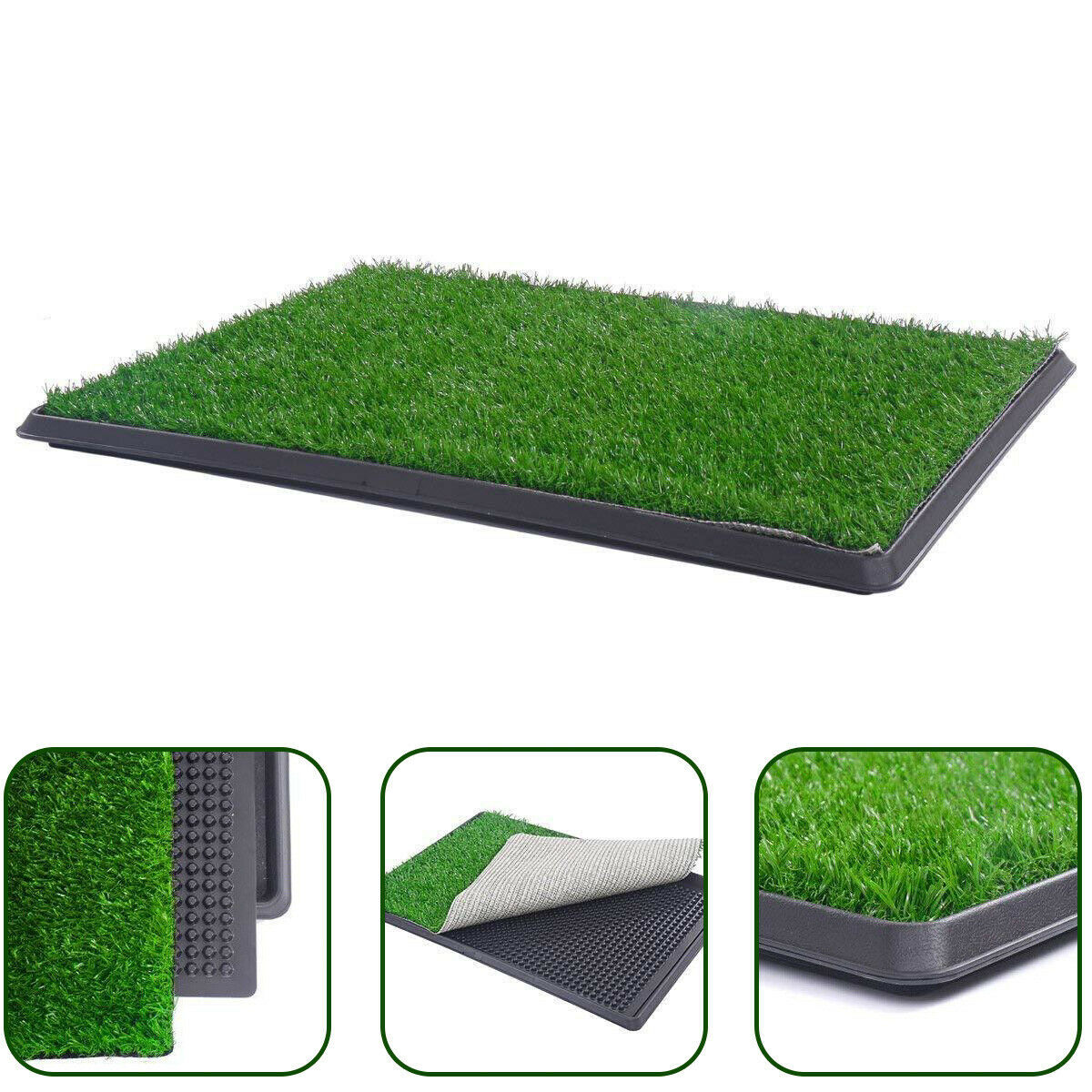 V278-PET-POTTY-HH196-W-2GRASS-66901-00 YES4PETS XL Indoor Dog Puppy Toilet Grass Training Mat Loo Pad Potty W 2 Grass - Image 1