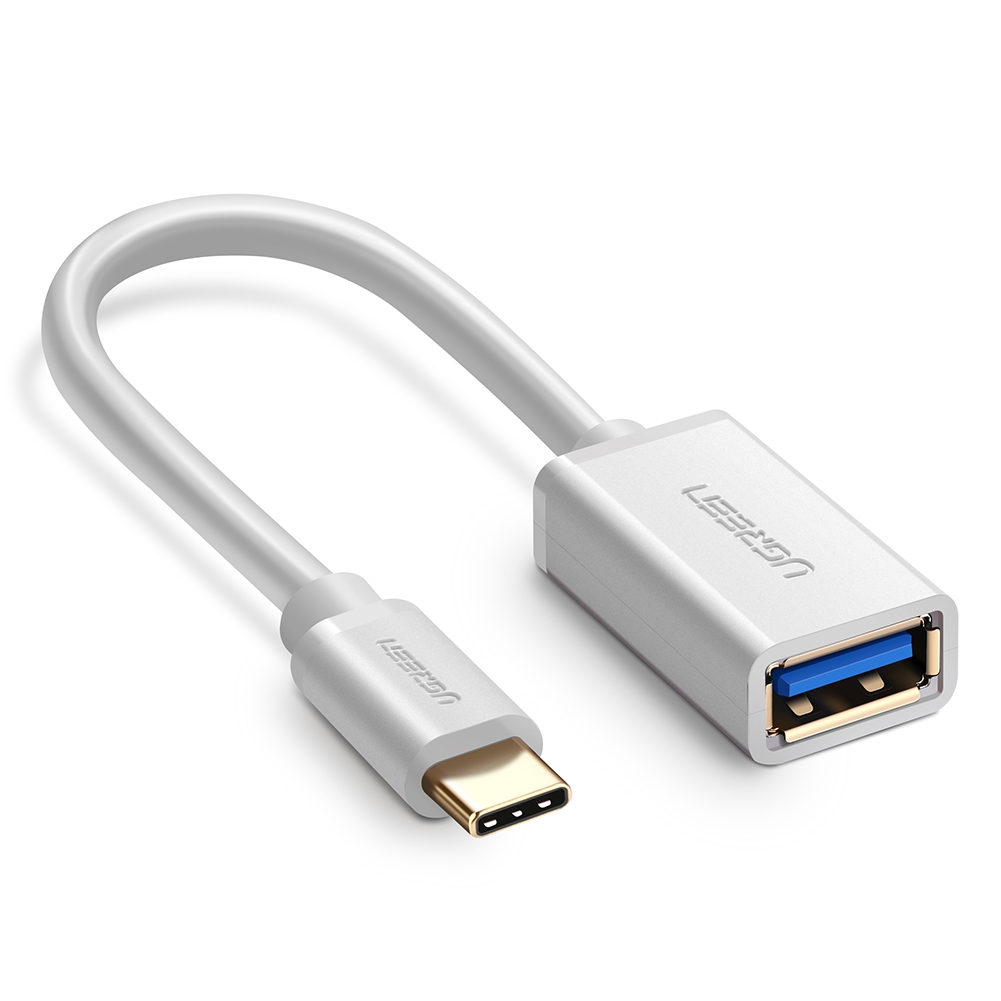 V28-ACBUGN30702-01_10 UGREEN USB Type-C Male to USB 3.0 Type A Female OTG Cable - White 15CM (30702) - Image 1