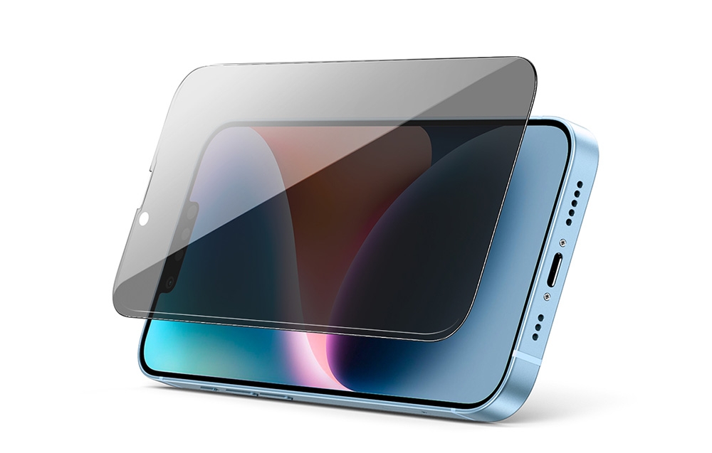 V28-ACBUGN80989-91024-00 UGREEN 80989 Full Coverage Privacy Tempered Glass Screen Protector with Precise-Align Applicator for iPhone 13 mini (1-Pack) - Image 1