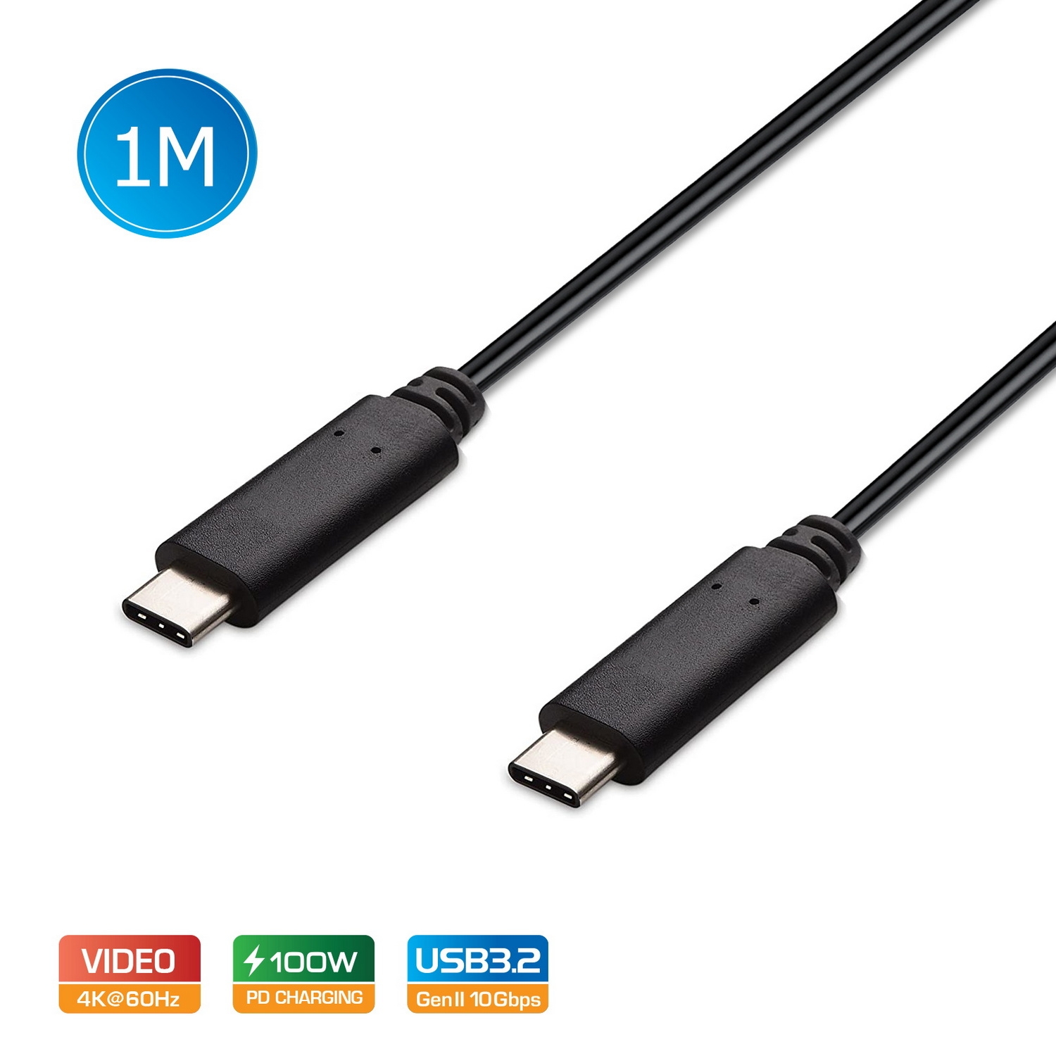 V28-CA512_ca512_1_1 Simplecom CA512 USB-C to USB-C Cable USB 3.2 Gen2 10Gbps 5A 100W PD 4K@60Hz 1M - Image 1