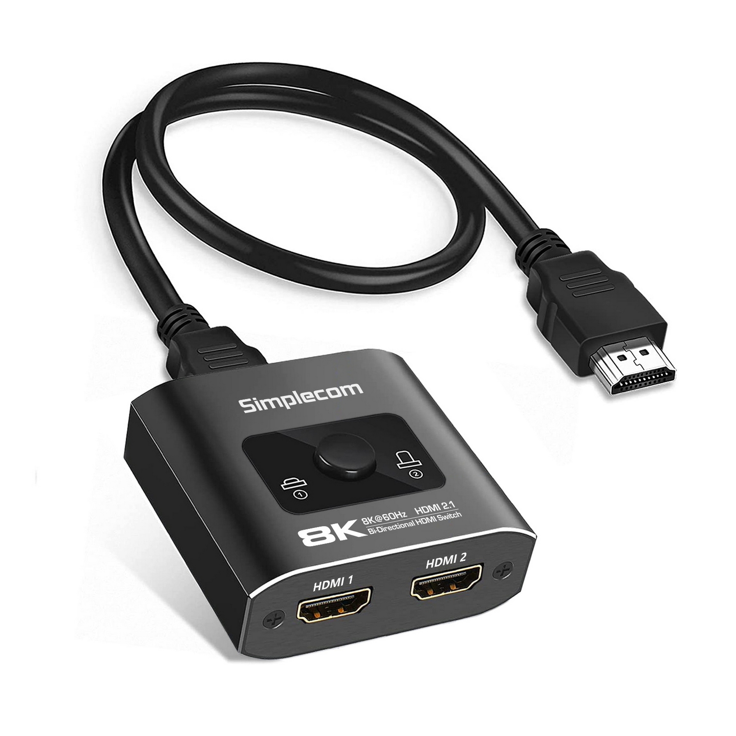 V28-SIMCM302V2-190513-00 Simplecom CM302v2 Bi-Directional 2 Way HDMI 2.1 Switch Selector 8K@60Hz - Image 1