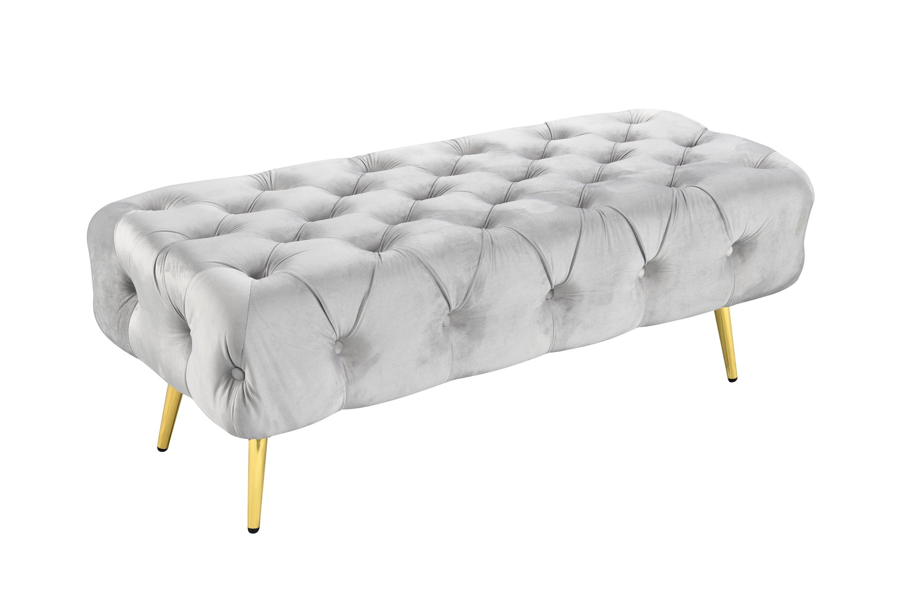V292-OTT-SHIRLEY-GOLDBASE-LGREYSEAT-191565-00 Shirley Ottoman Light Grey Velvet - Image 1