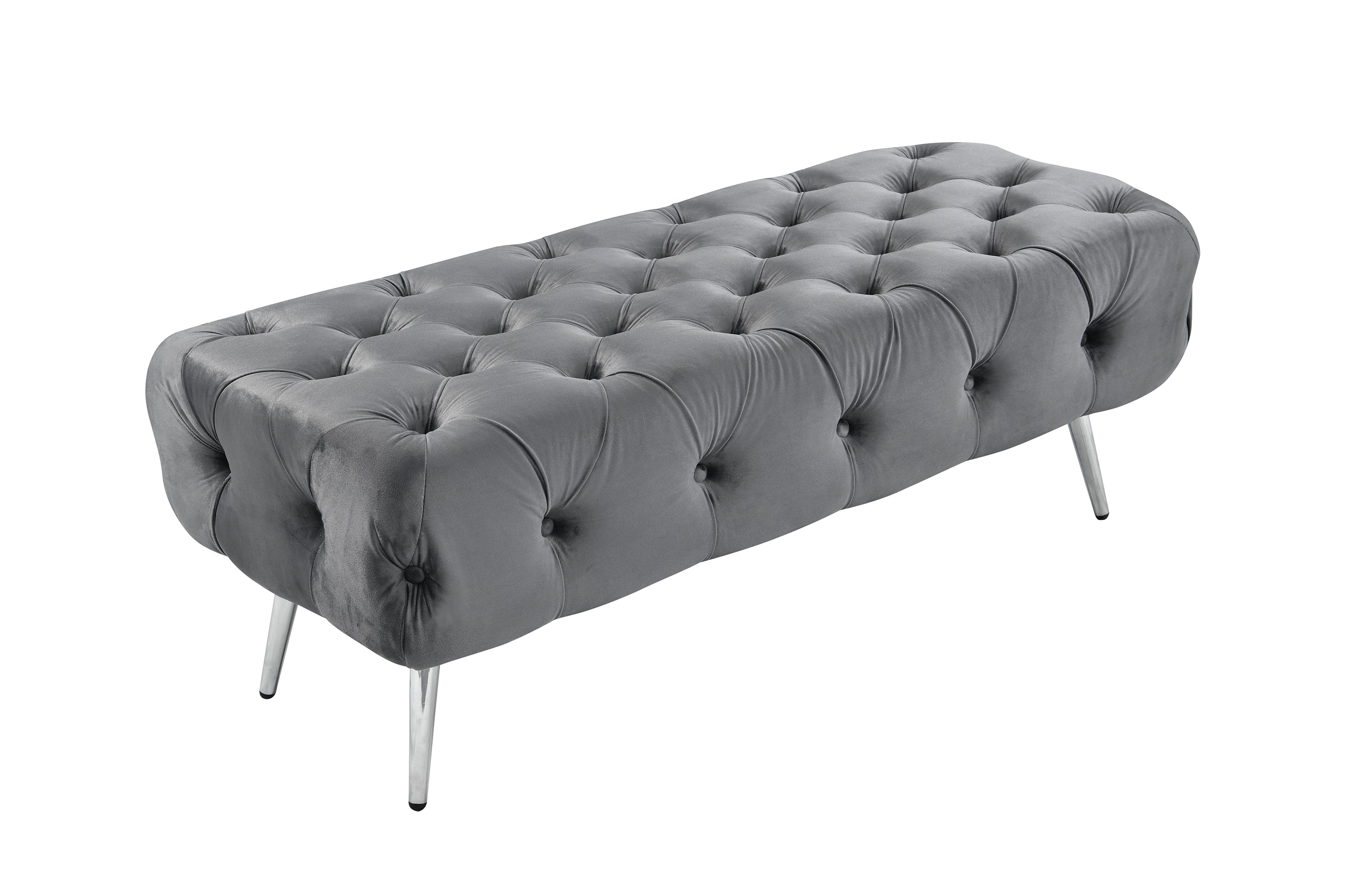 V292-OTT-SHIRLEY-SILVERBASE-DGREYSEAT-191564-00 Shirley Ottoman Dark Grey Velvet - Image 1