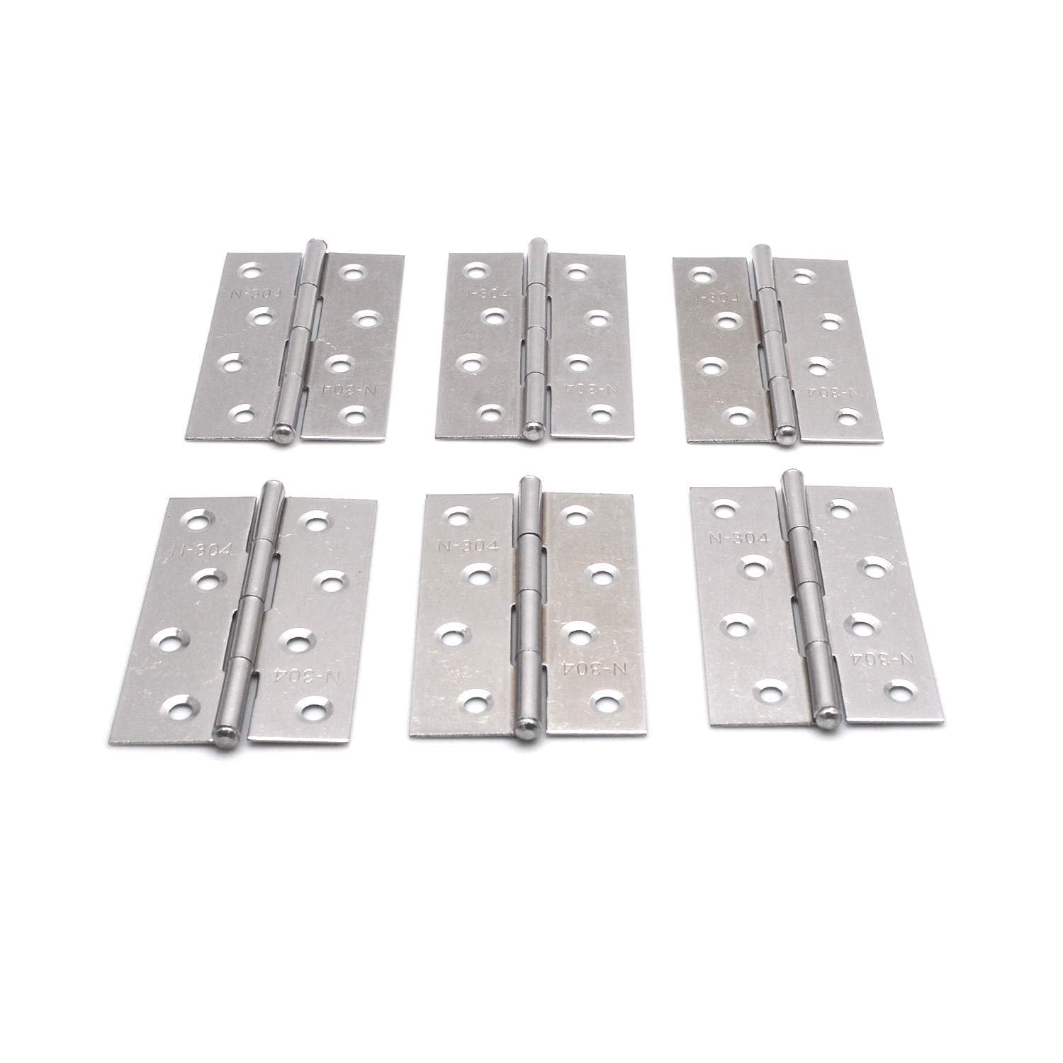 V324-HG-12405-69579-00 Pack of 6 Hinge 3.5 Inch Stainless Steel Door Hinges Cabinet Door Hinges Furniture - Image 1