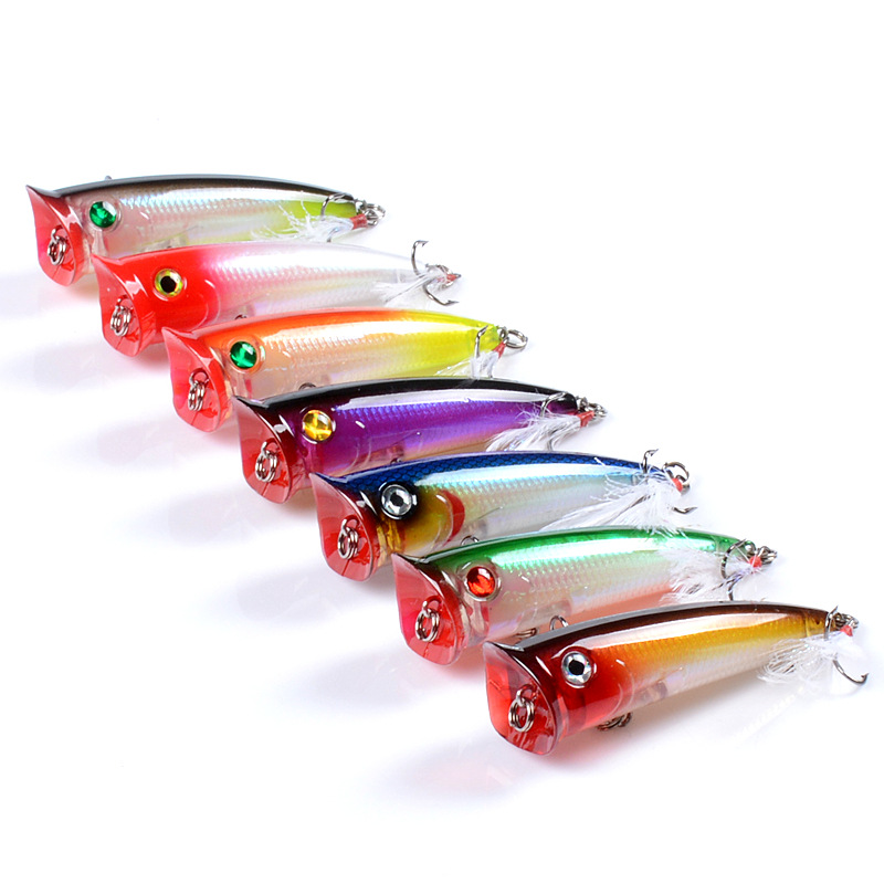 V324-P0050-P0050-1-00 7x Popper Minnow 7.8cm Fishing Lure Lures Surface Tackle Fresh Saltwater - Image 1