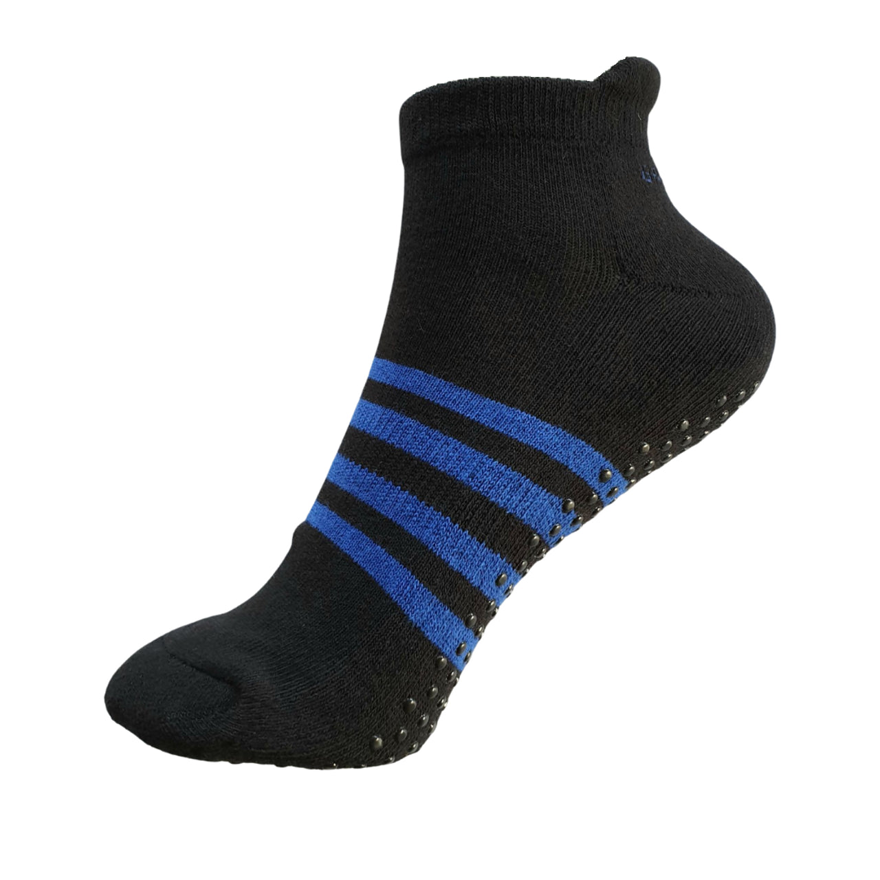 V346-A-BLUEBLACK-M-202505221430-00 Gripperz Anklet Non Slip Socks - Medium / Black Racer - Image 1