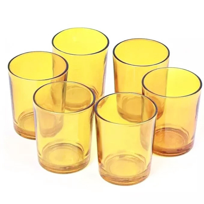 V382-YELLOWCHX40-202503072226-00 40 Bulk Yellow Glass Votive Candle Holders Table Centreoieces Xmas Wedding Anniversary Event Recption Party Function or Home Decor - Image 1
