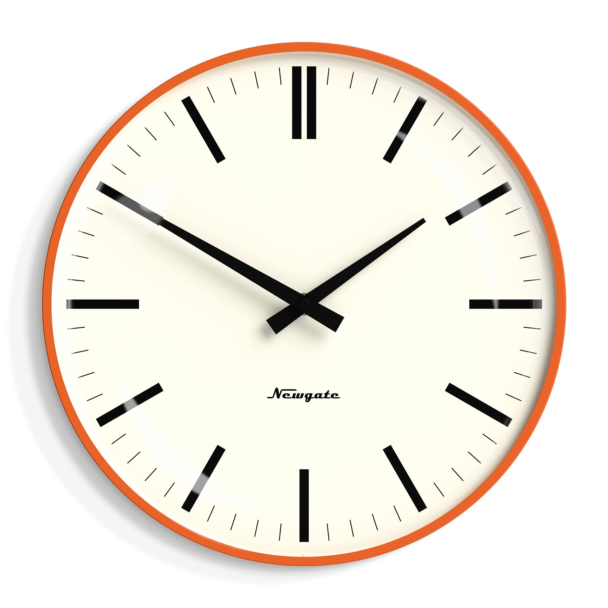 V398-NM-RADC310PO-202503031907-00 Newgate Radio City Wall Clock Bold Black Marker Dial.- Matte Pumpkin Orange - Image 1
