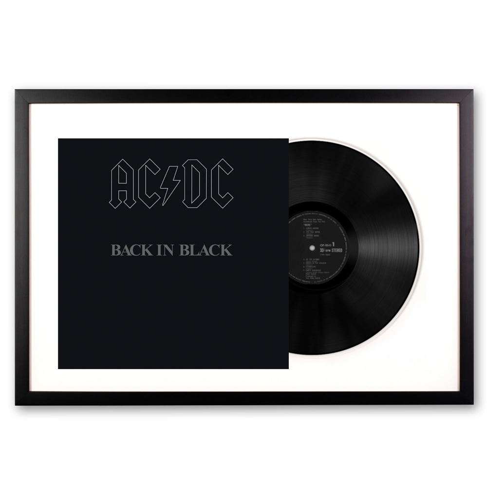 V398-SM-5107651-FD-202503141630-00 Framed AC/DC Back in Black Vinyl Album Art - Image 1