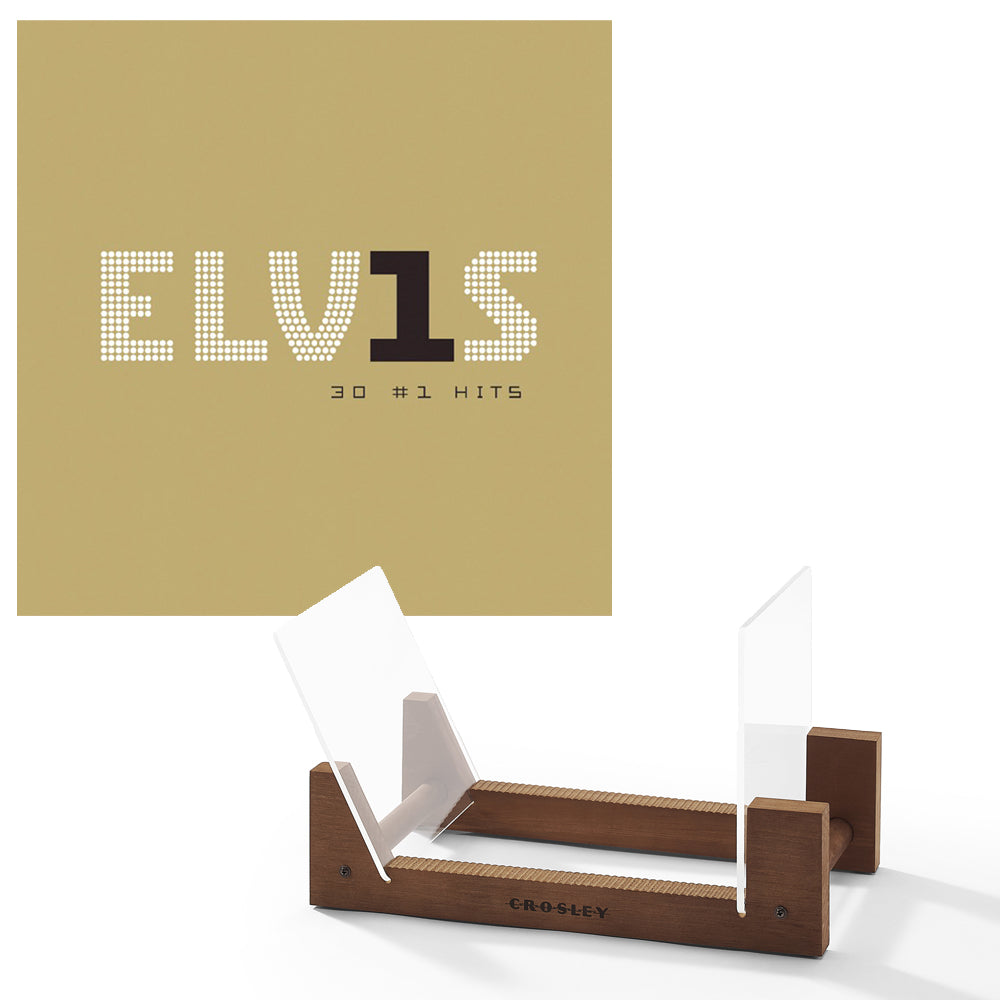 V398-SM-88875111961-BS-202503141630-00 Elvis Presley Elvis 30 #1 Hits Vinyl Album & Crosley Record Storage Display Stand - Image 1