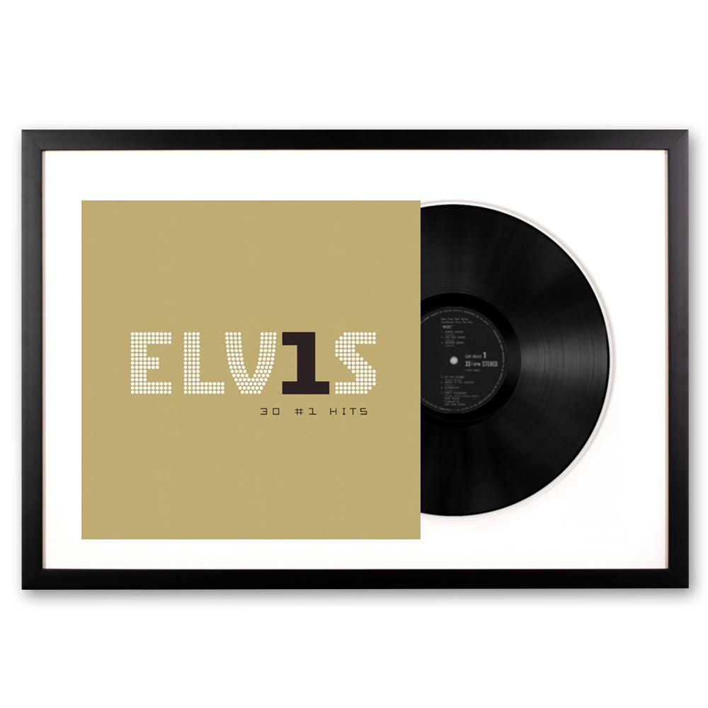 V398-SM-88875111961-FD-202503141630-00 Framed Elvis Presley Elvis 30 #1 Hits Vinyl Album Art - Image 1