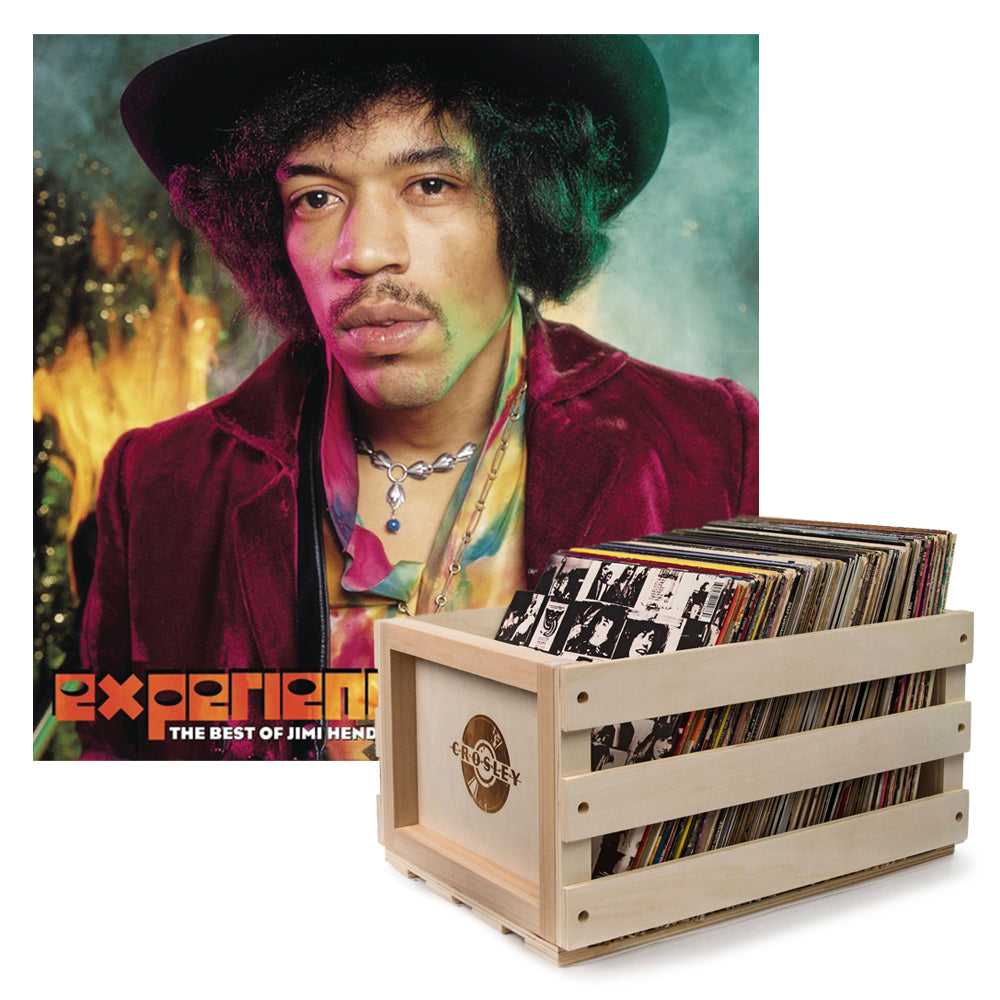 V398-SM-88985447871-B-202504111806-00 Crosley Record Storage Crate The Jimi Hendrix Experience Experience Hendrix: The Best of Jimi Hendrix Vinyl Album Bundle - Image 1