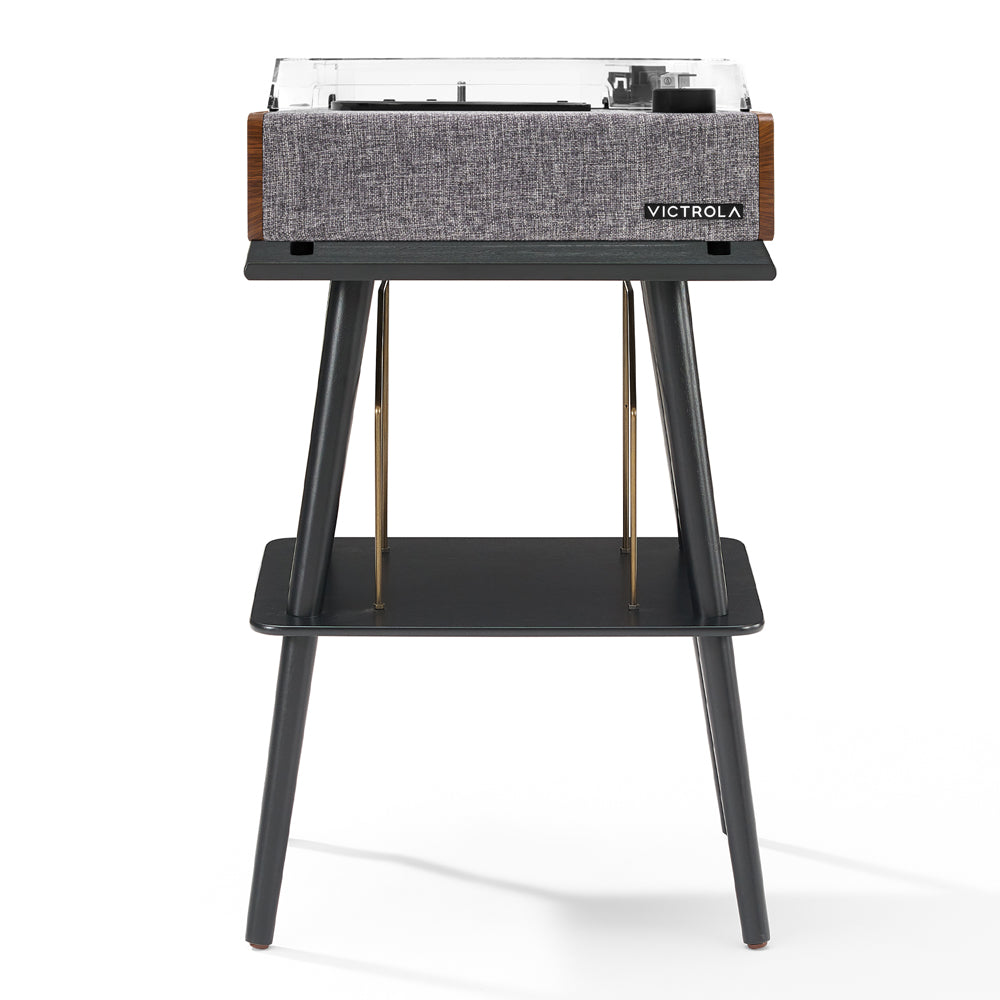 V398-VTR-74-WLN-ST-202506051213-00 Victrola Eastwood II Turntable - Walnut + Entertainment Stand Bundle - Black - Image 1