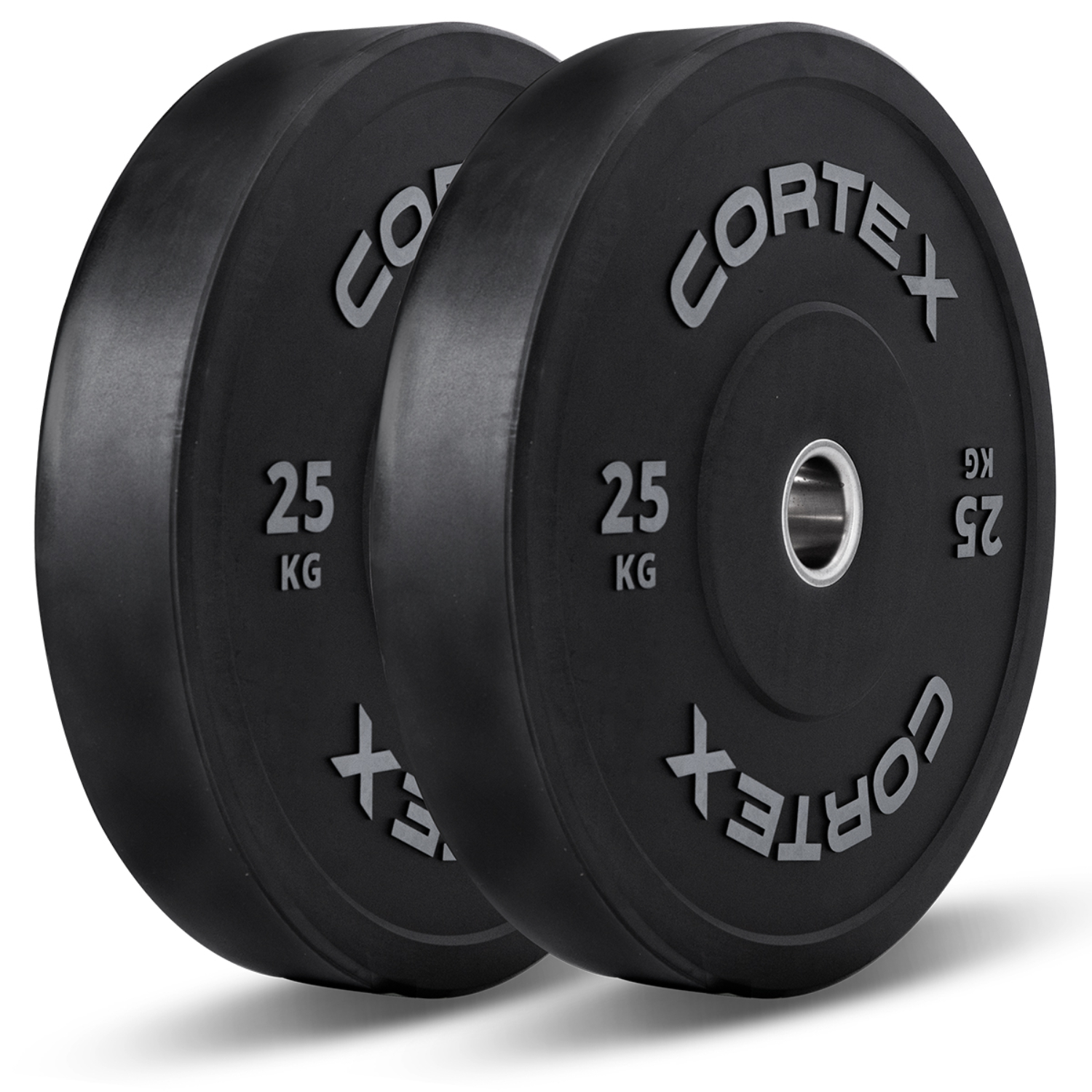 V420-CSWP-OBPV225-2-87993-00 CORTEX 25kg Black Series V2 50mm Rubber Olympic Bumper Plate (Pair) - Image 1