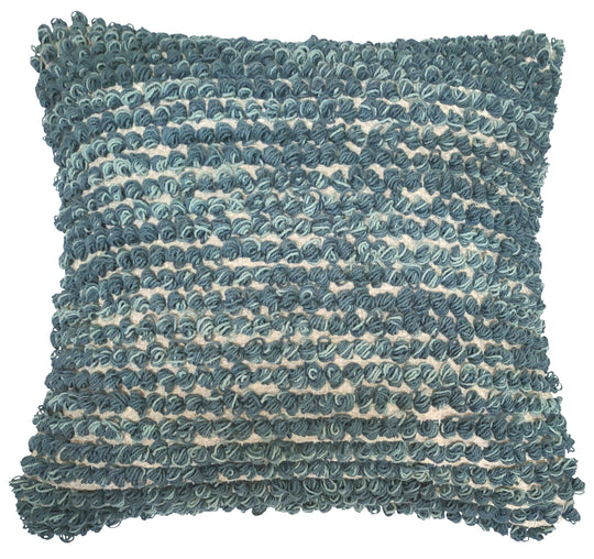 V430-KZ-133-70668-00 Blue lined tufted cushion cover 45x45 cm - Image 1