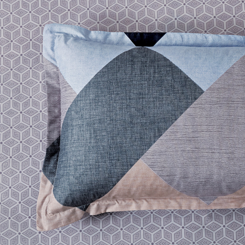 V439-DQSJAYCP-72384-00 Microfiber Reversible Quilt Cover Set - Jay - King Size - Image 1