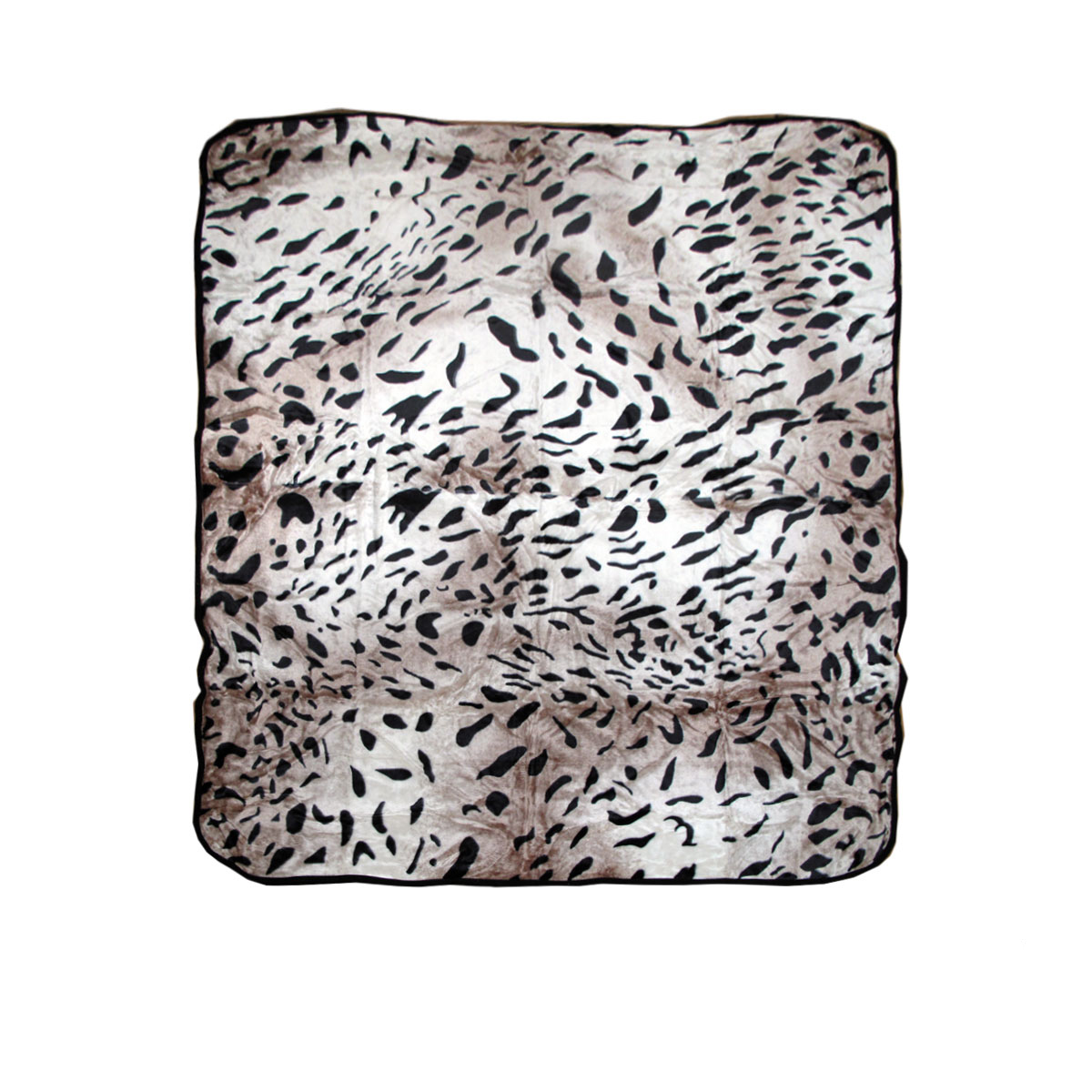 V442-ABR-BLANKET-ANIMALJAGUAR-BROWN-QS-96236-00 Animal Skin Pattern Faux Mink Blanket Queen Jaguar - Image 1
