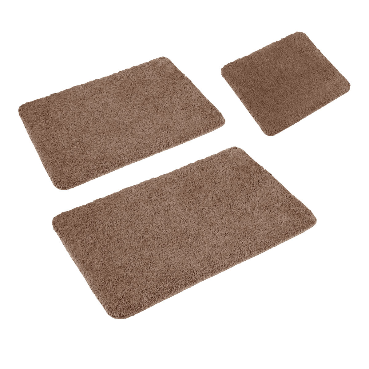 V442-ATX-BATHM-3PCESLEIM-LIGHTBROWN-SH-206242-00 Sleim Set of 3 Bath Mat Set Light Brown - Image 1