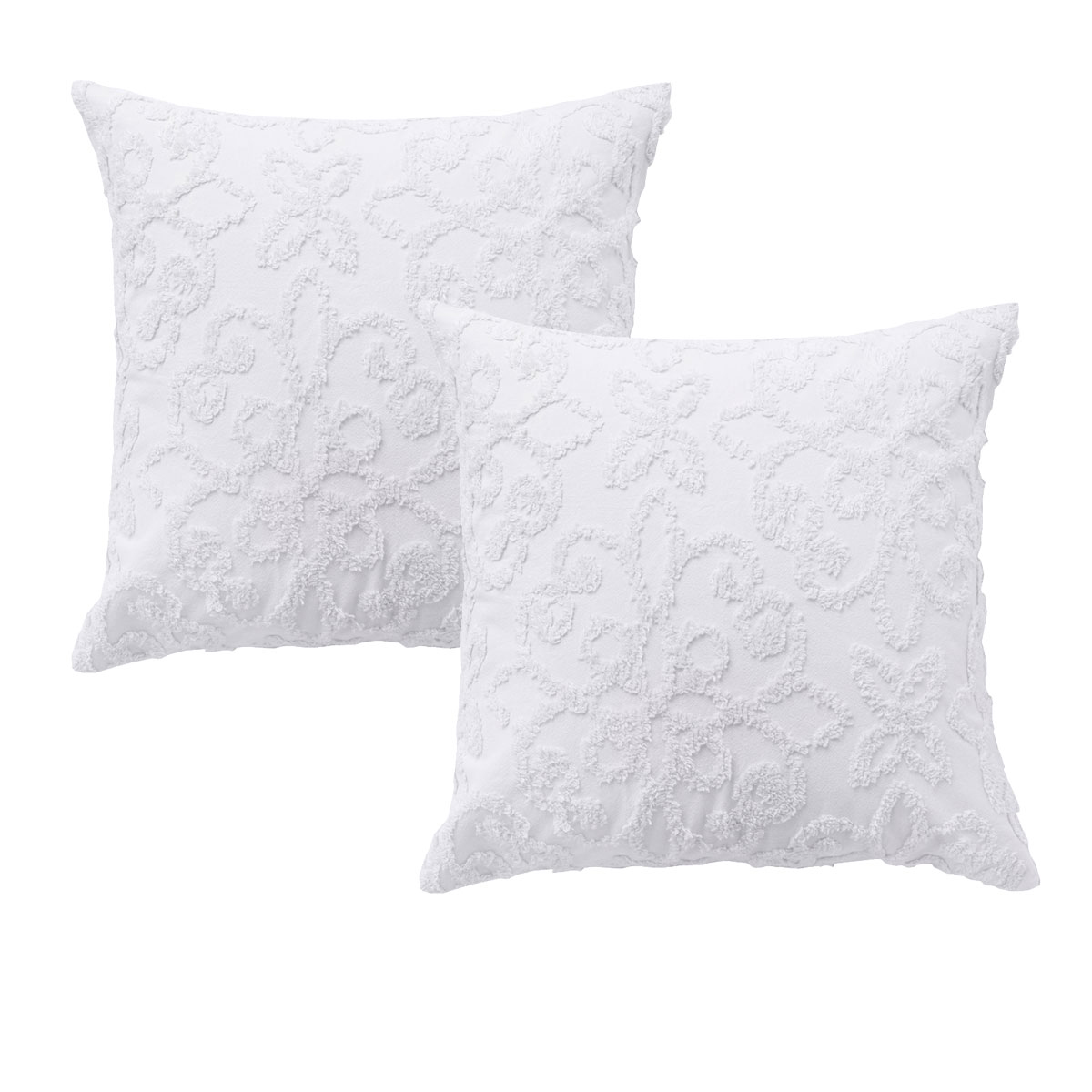 V442-BCA-PILLOWC-ELLA-WHITE-EU-213201-00 Bianca Pair of Ella White European Pillowcases 65 x 65cm - Image 1