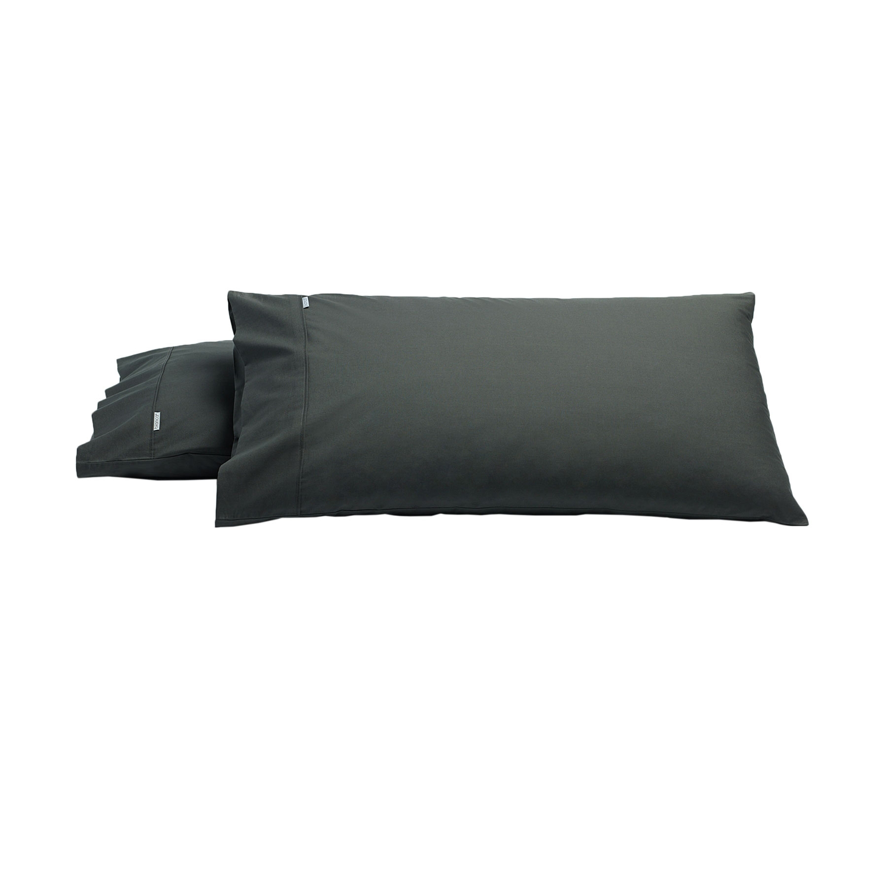 V442-BCA-PILLOWC-HESTON-CHARCOAL-KI-204576-00 Bianca Pair of Heston Cotton Percale King Pillowcases Charcoal - Image 1