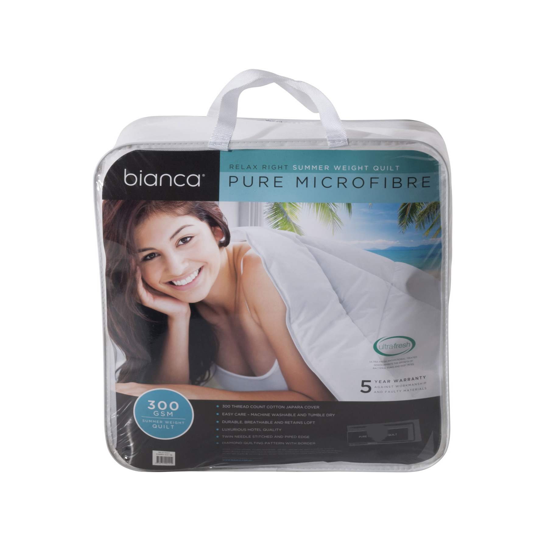 V442-BCA-QUILT-300MICROFIBRE-WHITE-SB-202949-00 Bianca 300GSM Relax Right Summer Microfibre Quilt Single - Image 1
