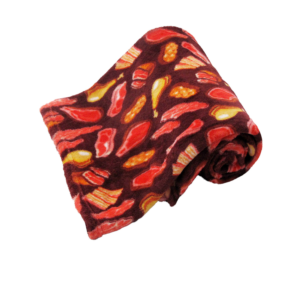 V442-BZO-THROW-CORALMEATARIAN-RED-RE-97866-00 190GSM Boys Cool Ultra Soft Coral Fleece Throw 127 x 152cm Meatarian - Image 1