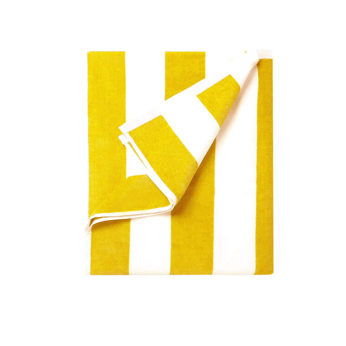 V442-BZO-TOWEL-CABANA-YELLOW-RE-150537-00 400GSM Cabana Stripe Cotton Polyester Beach Towel Yellow - Image 1