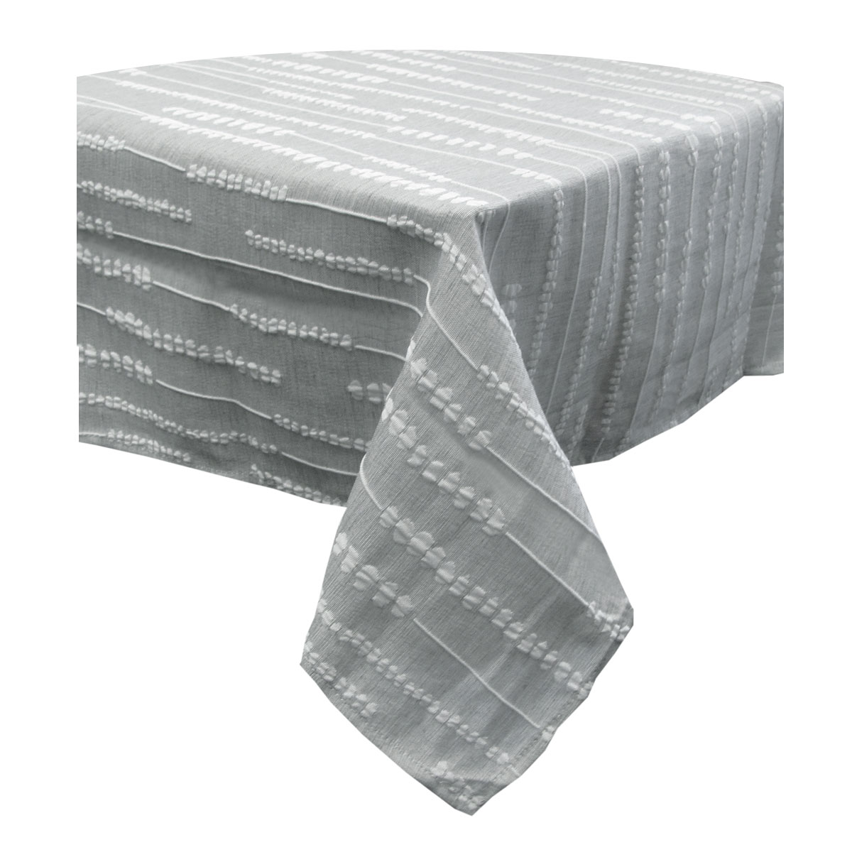 V442-GNA-TABLEC-PERLINE350-GREY-RE-141580-00 Perline Grey Jacquard Polyester Tablecloth 180 x 350cm - Image 1