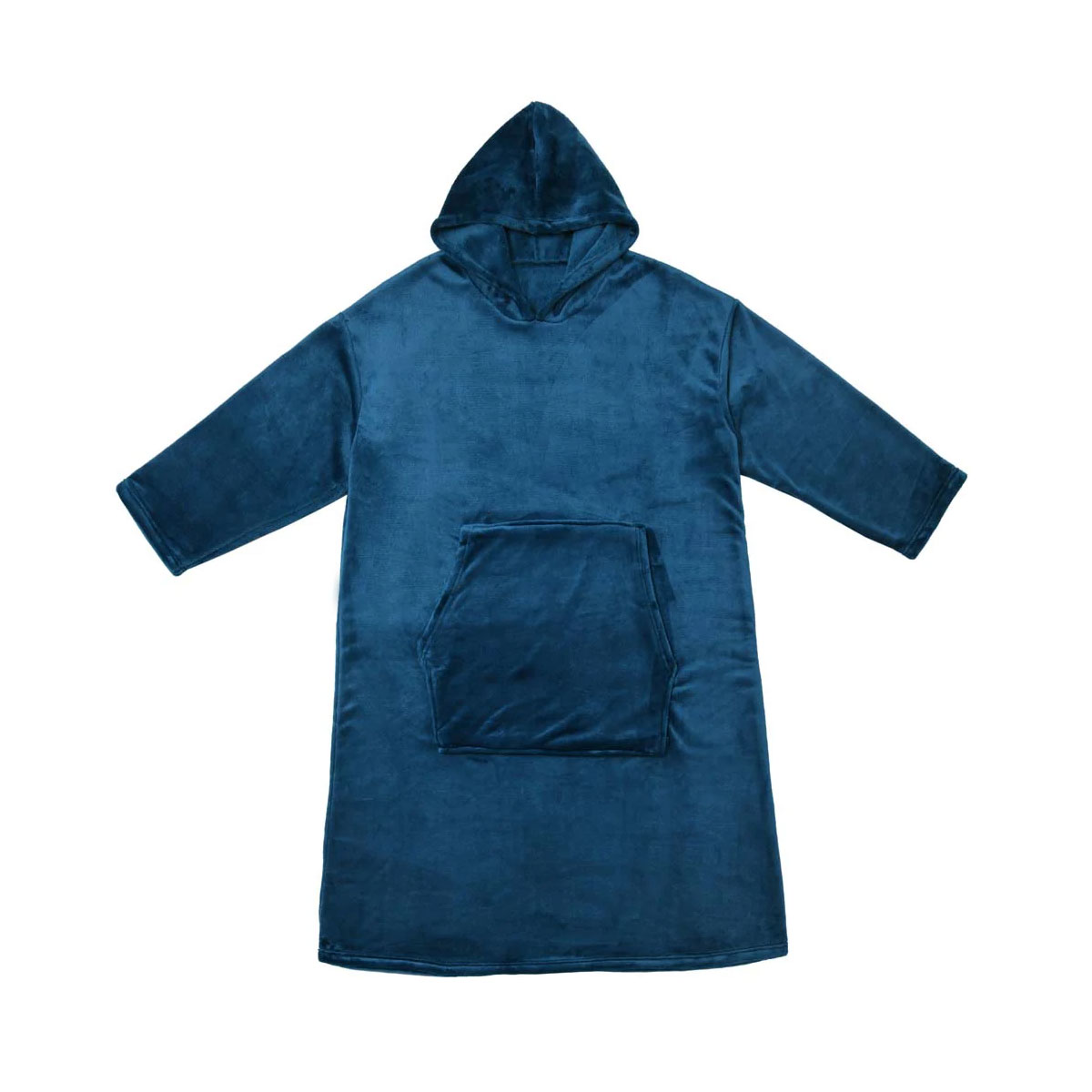 V442-HIN-BLANKET-HOODIE-INKBLUE-S-190625-00 Accessorize Ink Blue Super Soft Hooded Blanket Small/Medium - Image 1