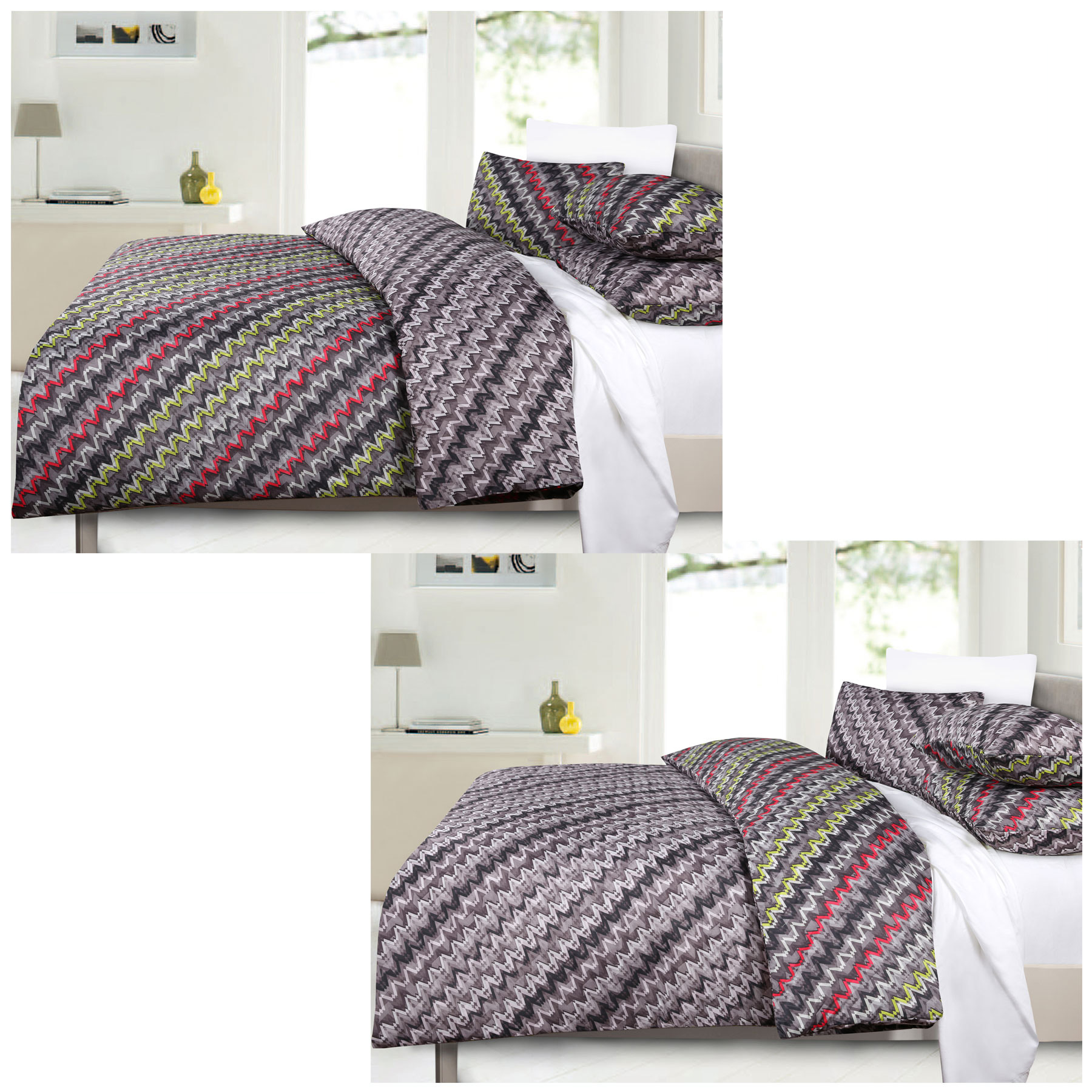 V442-HIN-QUILTCS-HOXTON-MULTI-QS-83179-00 Hoxton Mutated DNA Reversible Quilt Cover Set - Queen - Image 1