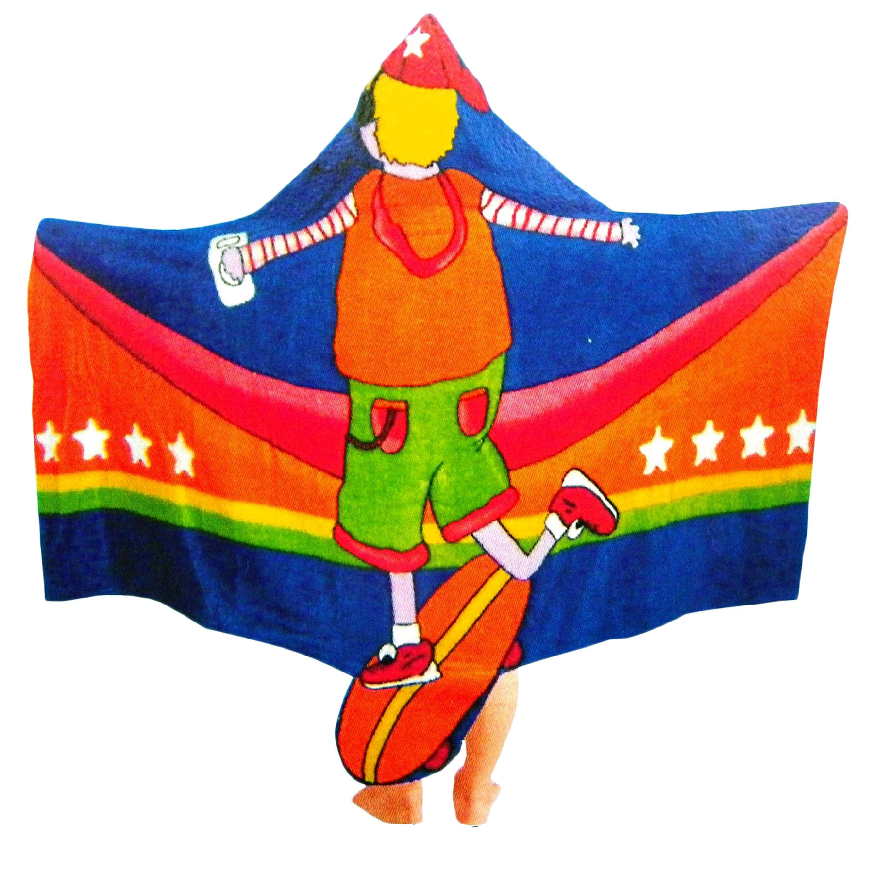 V442-KIT-TOWEL-CAPESKATERBOY-MULTI-SH-145684-00 Kids Cotton Velour Beach Cape Skater Boy - Image 1