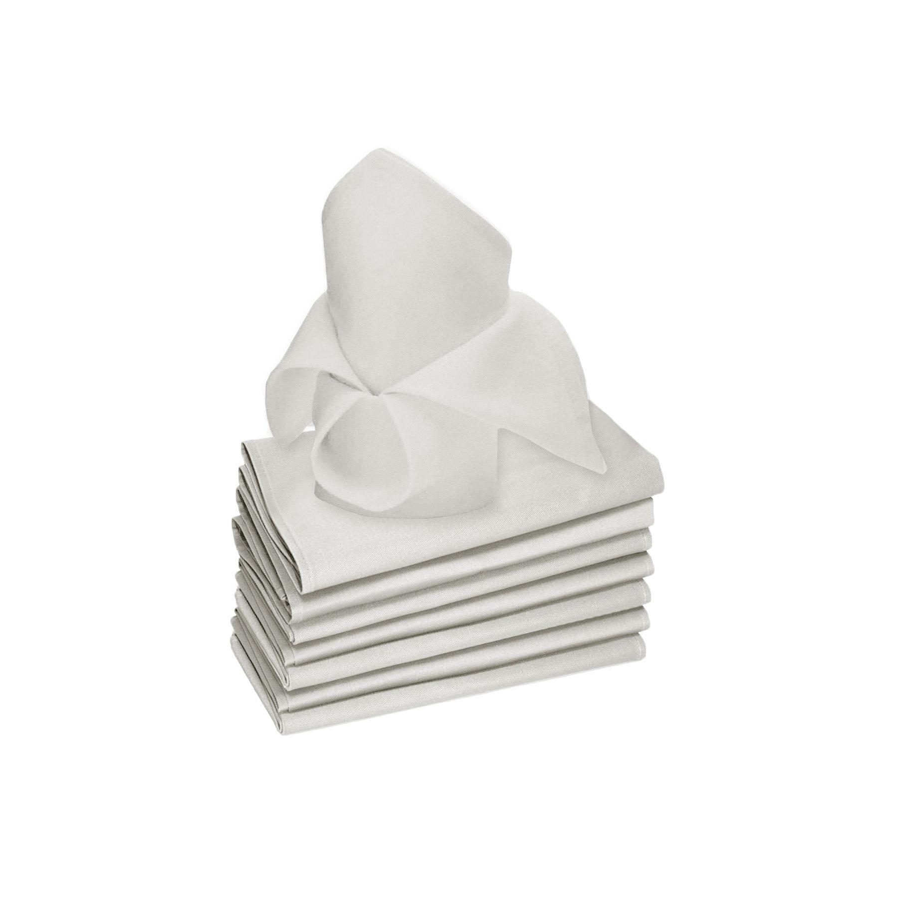 V442-RAN-MISC-LOLLIPOP8NAPKINS-WHITE-SQ-77559-00 Rans Set of 8 Lollipop Cotton Napkins - White - Image 1