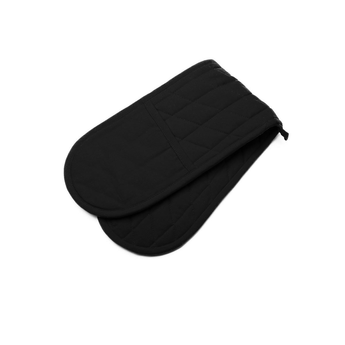 V442-RAN-OVENM-MANHATTANDOUBLEEND-BLACK-SH-77613-00 Rans Manhattan Black Cotton Double Oven Mitt - Image 1