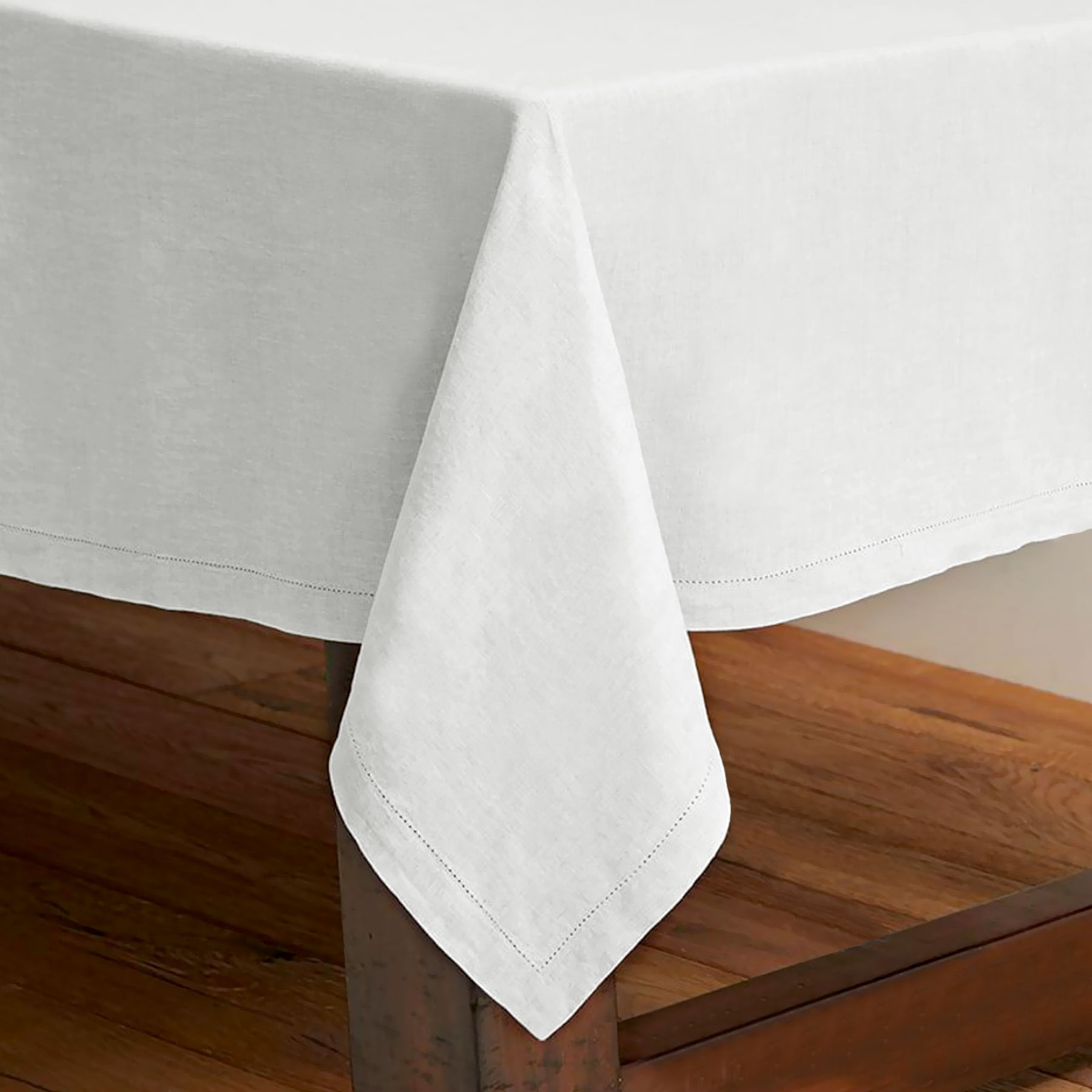 V442-RAN-TABLEC-HEMSTITCH230-WHITE-RE-77531-00 Rans Pure Cotton Hemstitch Tablecloth 150 x 230 cm - White - Image 1